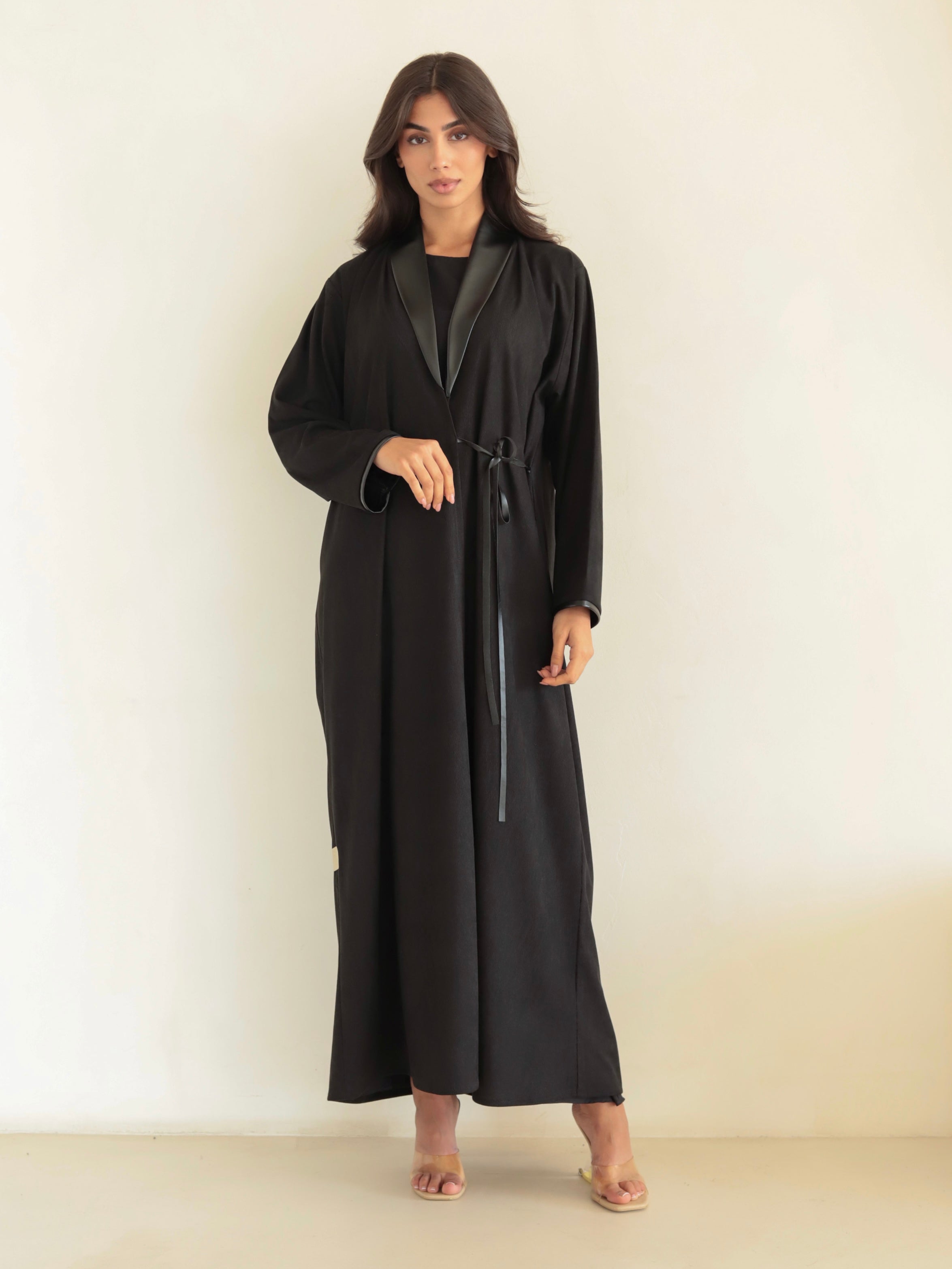 Basic Corduroy Leather (Black Abaya)