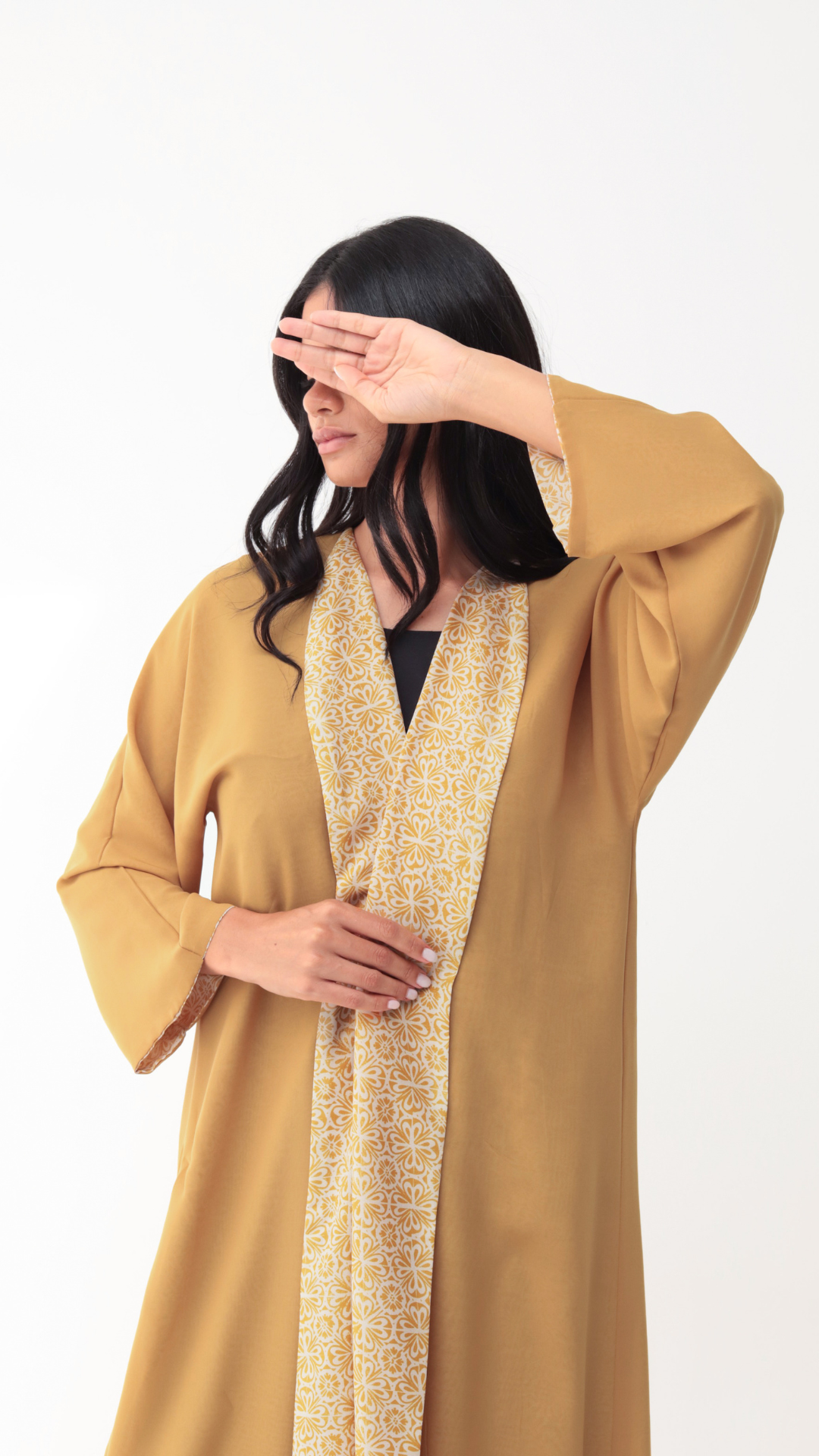 Basic Arabic Prints Reversible ( Yellow Abaya)