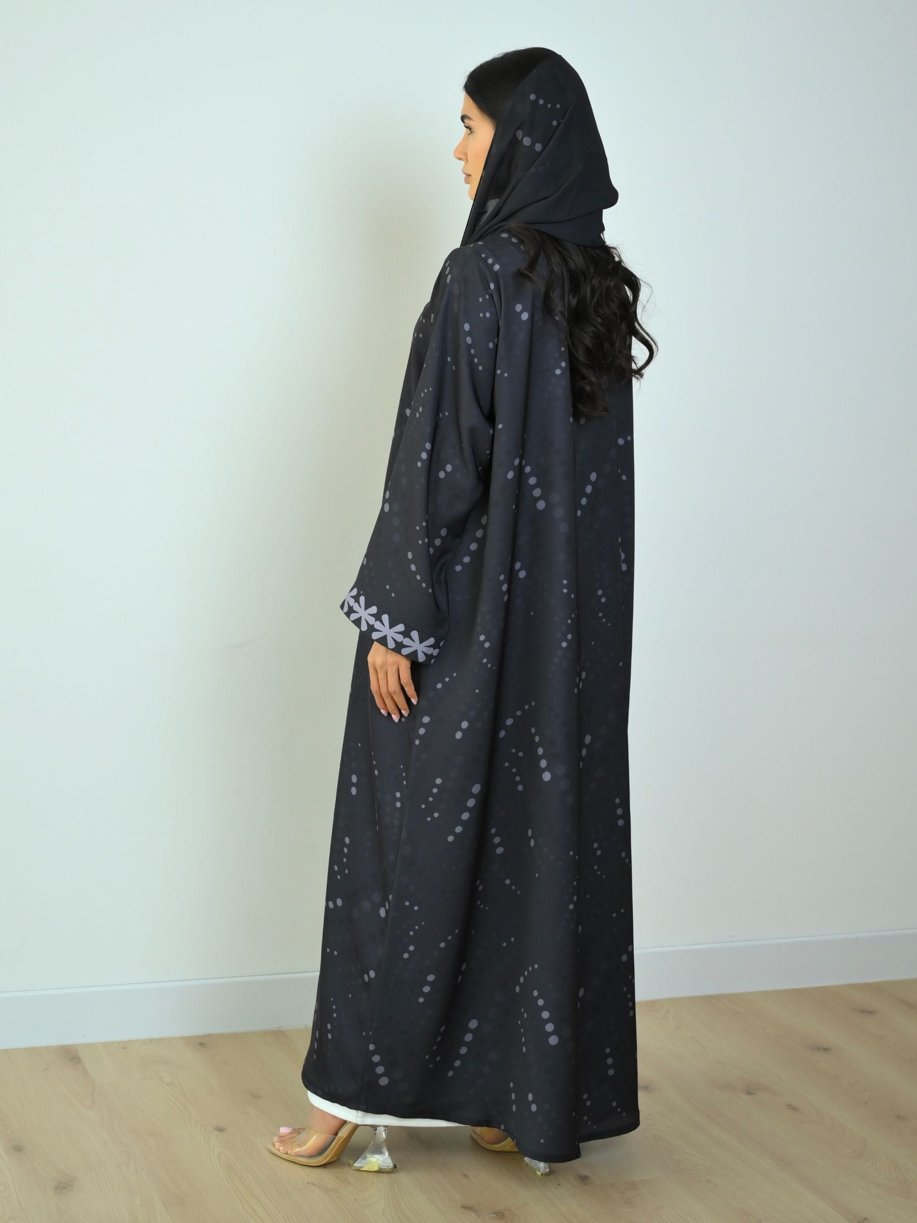 Basic Printed Polka (Black Abaya)