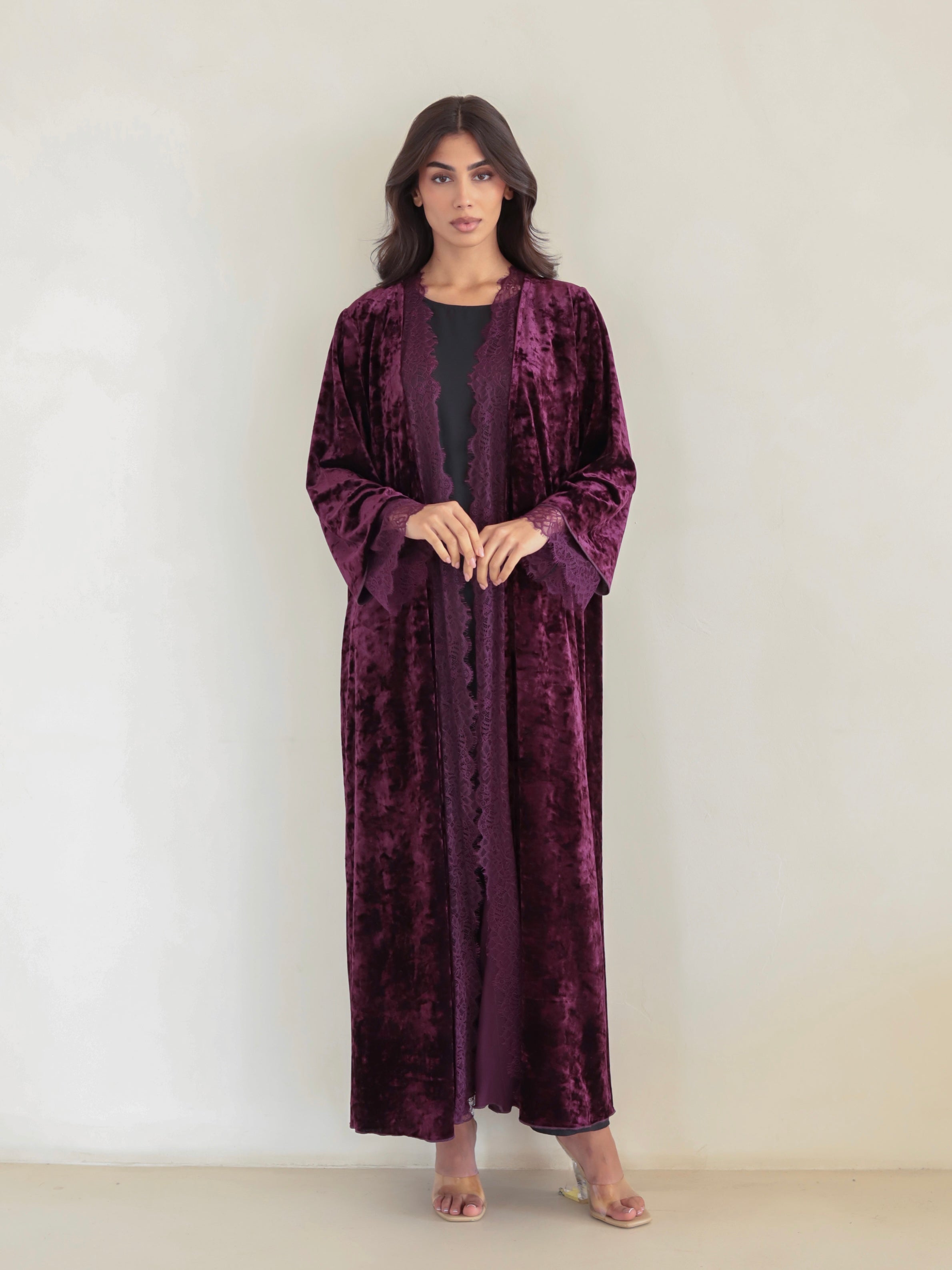 Basic Velvet Lace (Purple Abaya)
