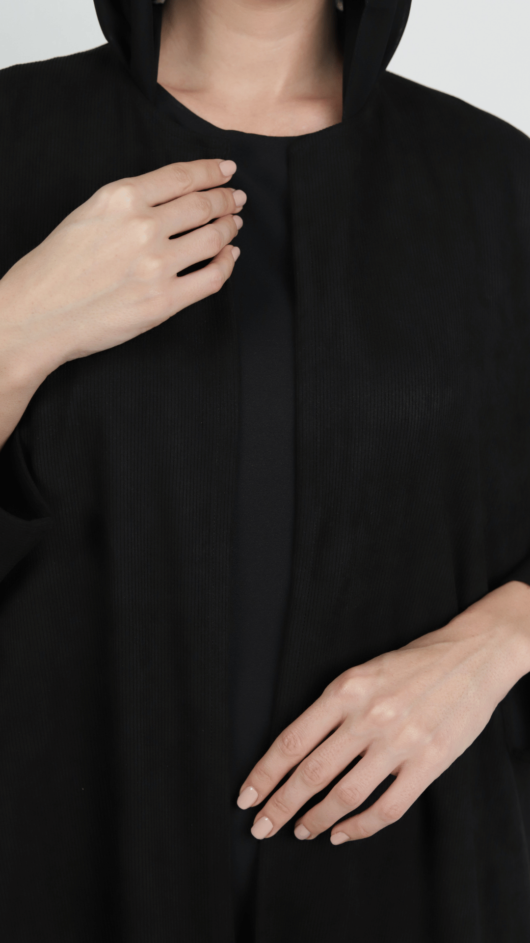 Basic Suede Corduory (Black Abaya) - BasicAbaya