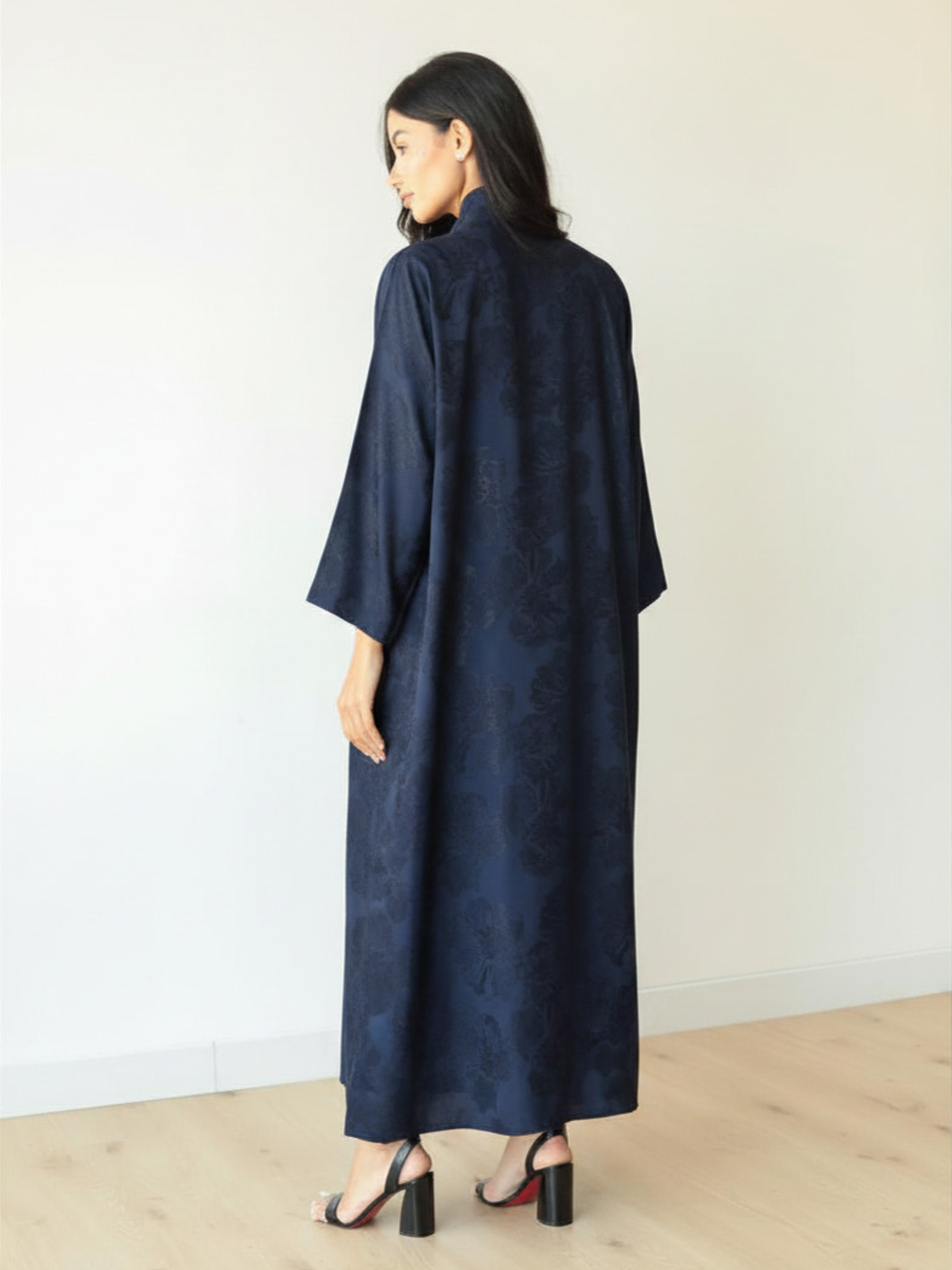 Basic Knots ( Navy Blue Abaya) - BasicAbaya
