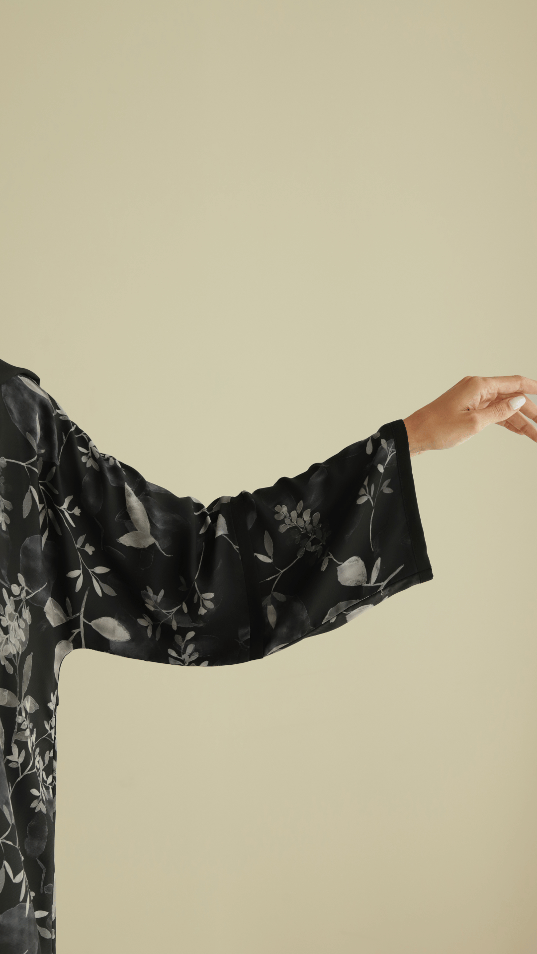 Abaya For Women in Floral Black Print