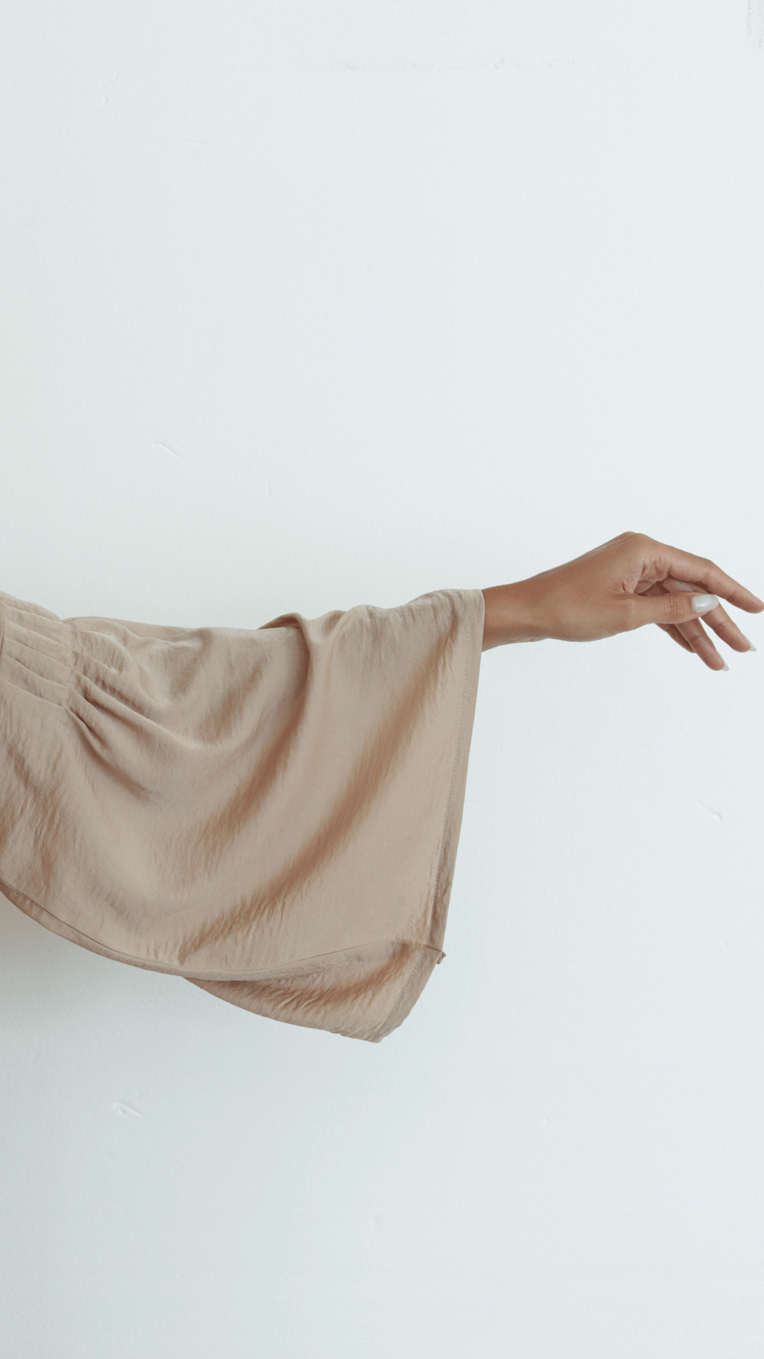Basic Pregnant pleats (Beige Abaya) - BasicAbaya