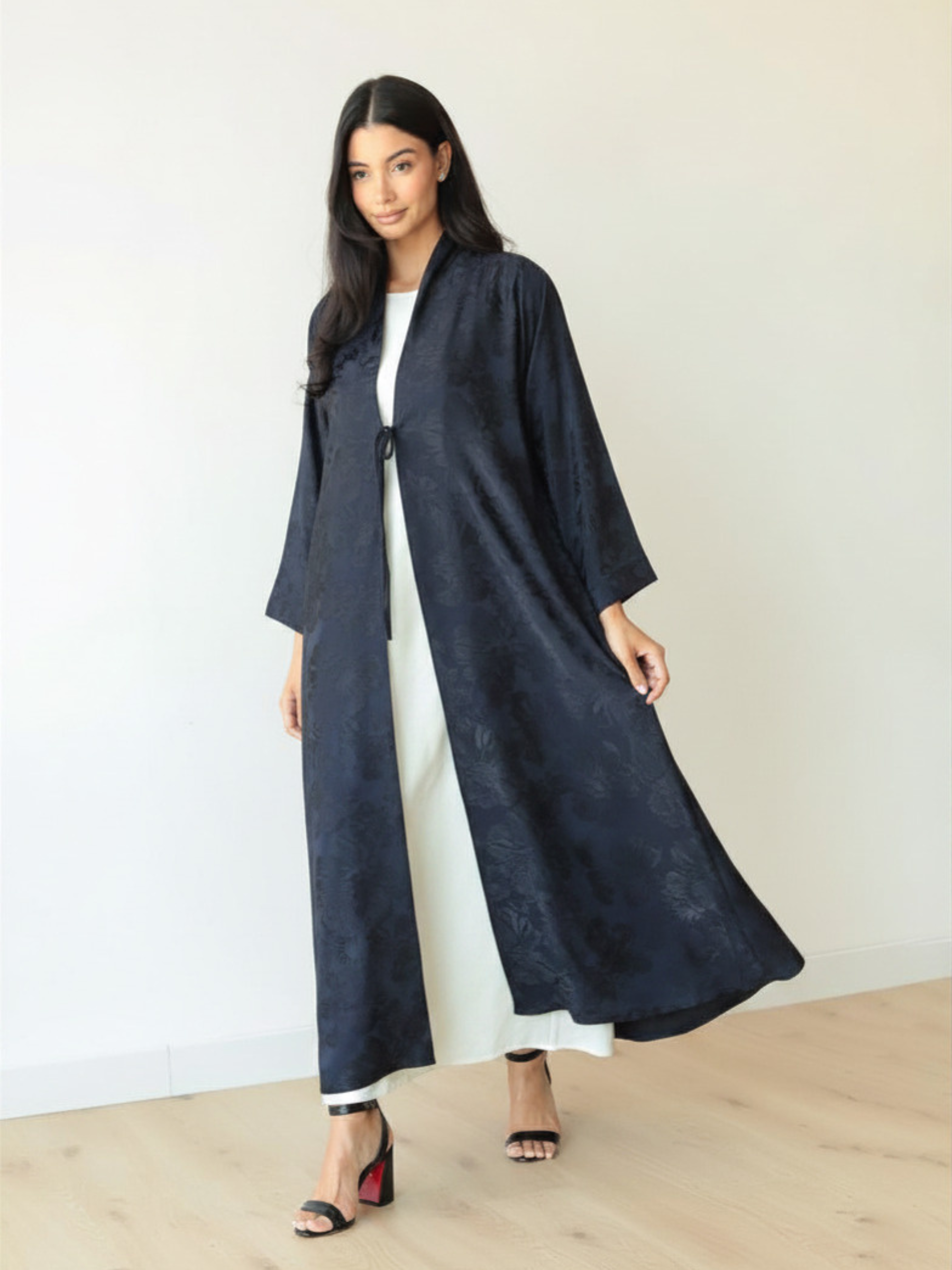 Basic Knots ( Navy Blue Abaya) - BasicAbaya