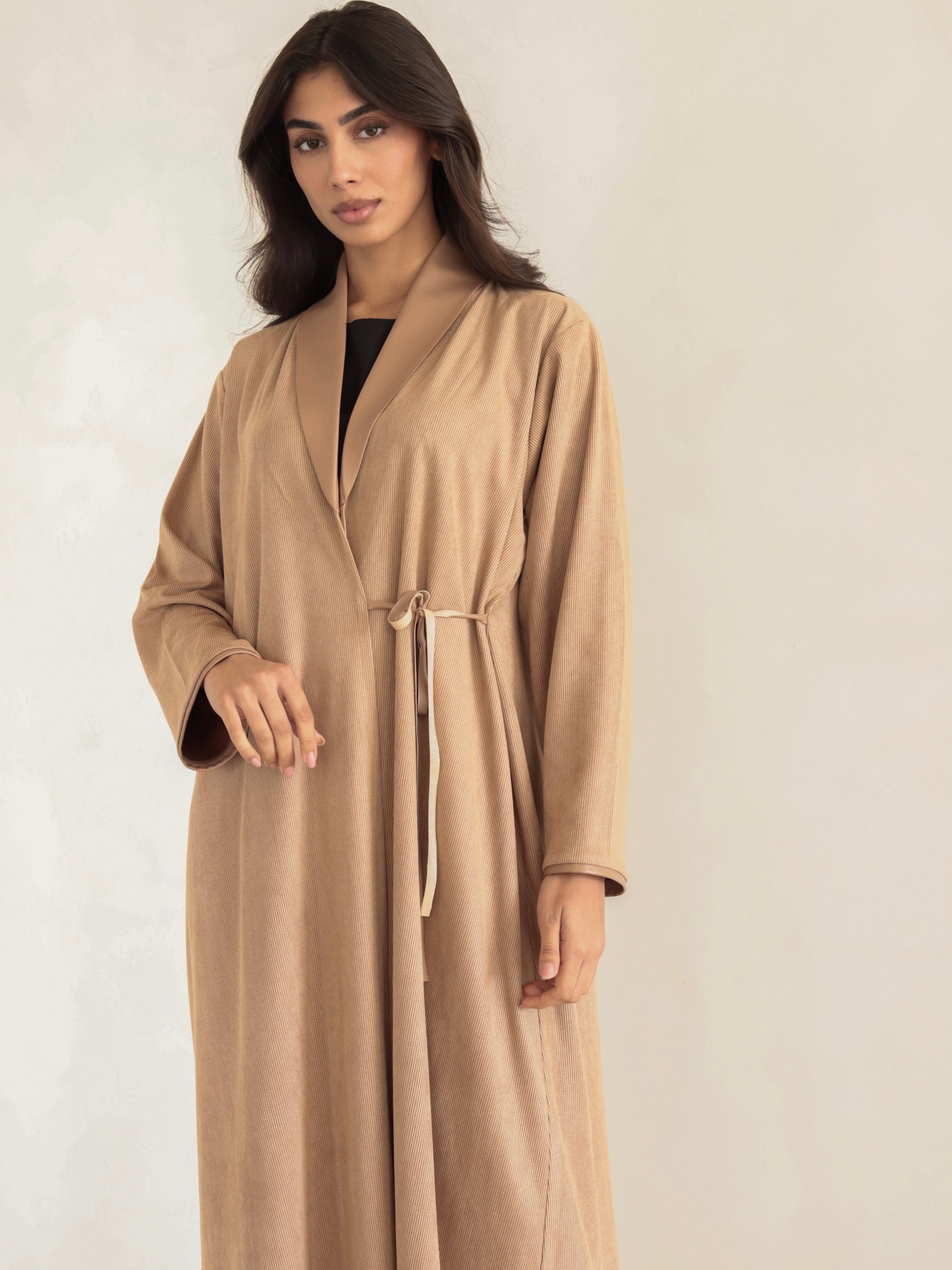 Basic Corduroy Leather (Beige Abaya)
