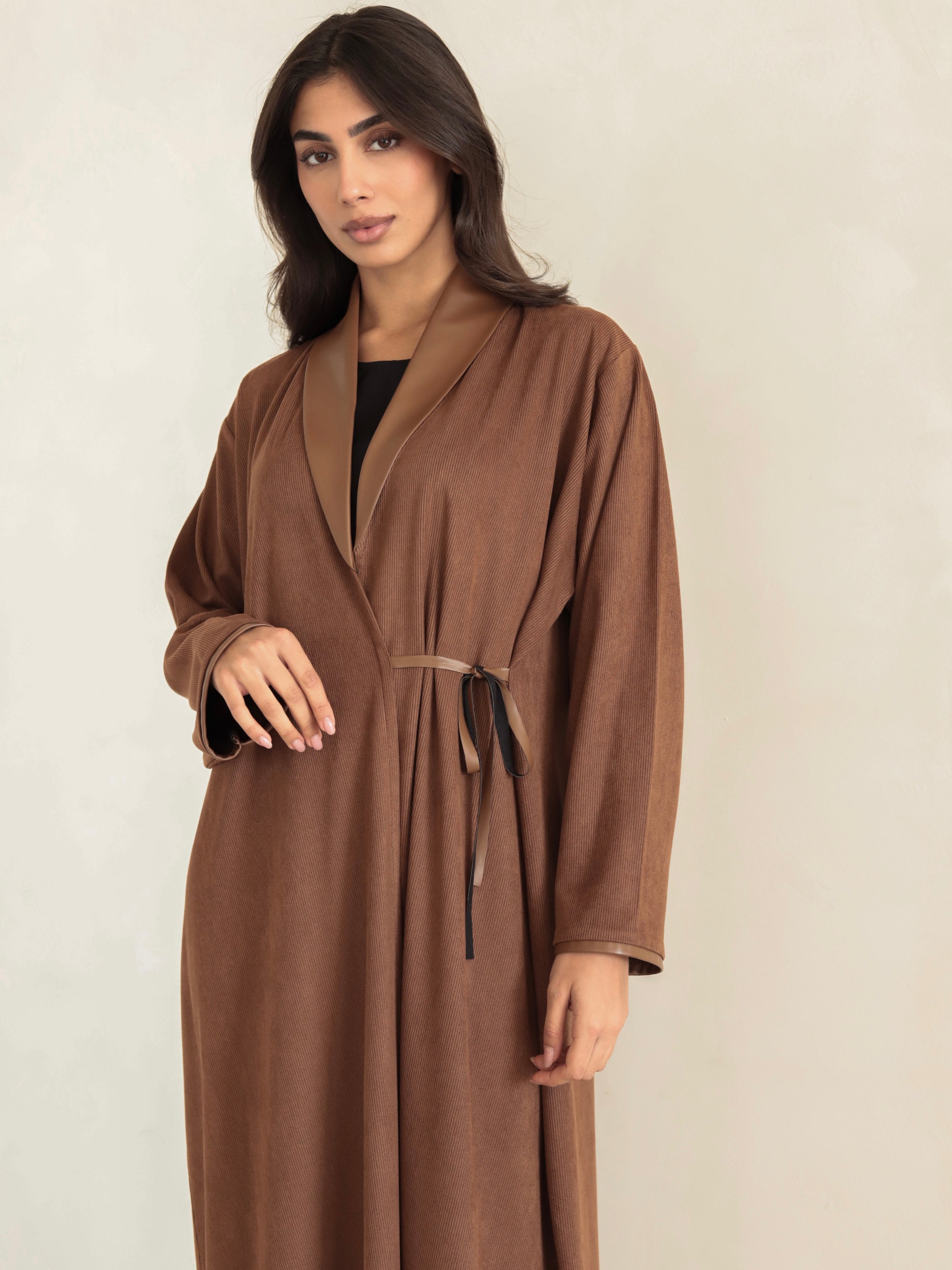 Basic Corduroy Leather (Brown Abaya)