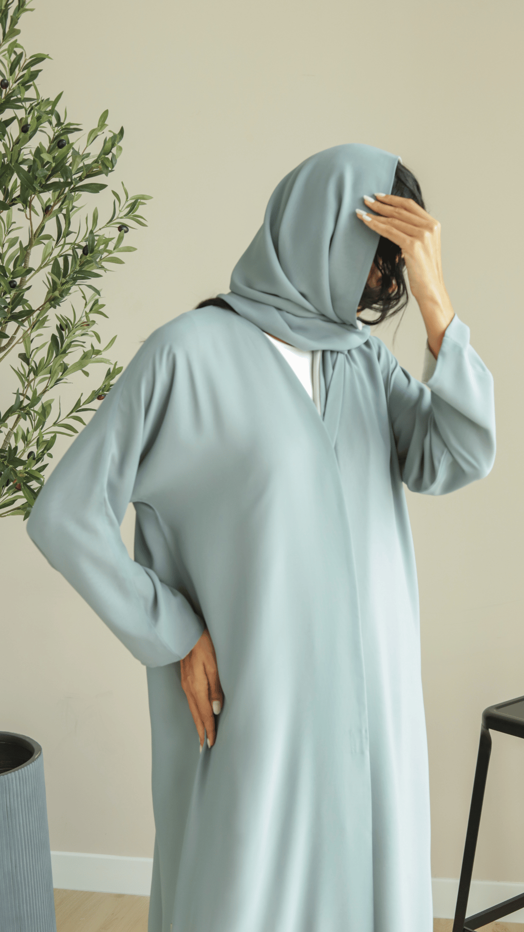 Basic Double Reversible (Pastel Blue Abaya) - BasicAbaya