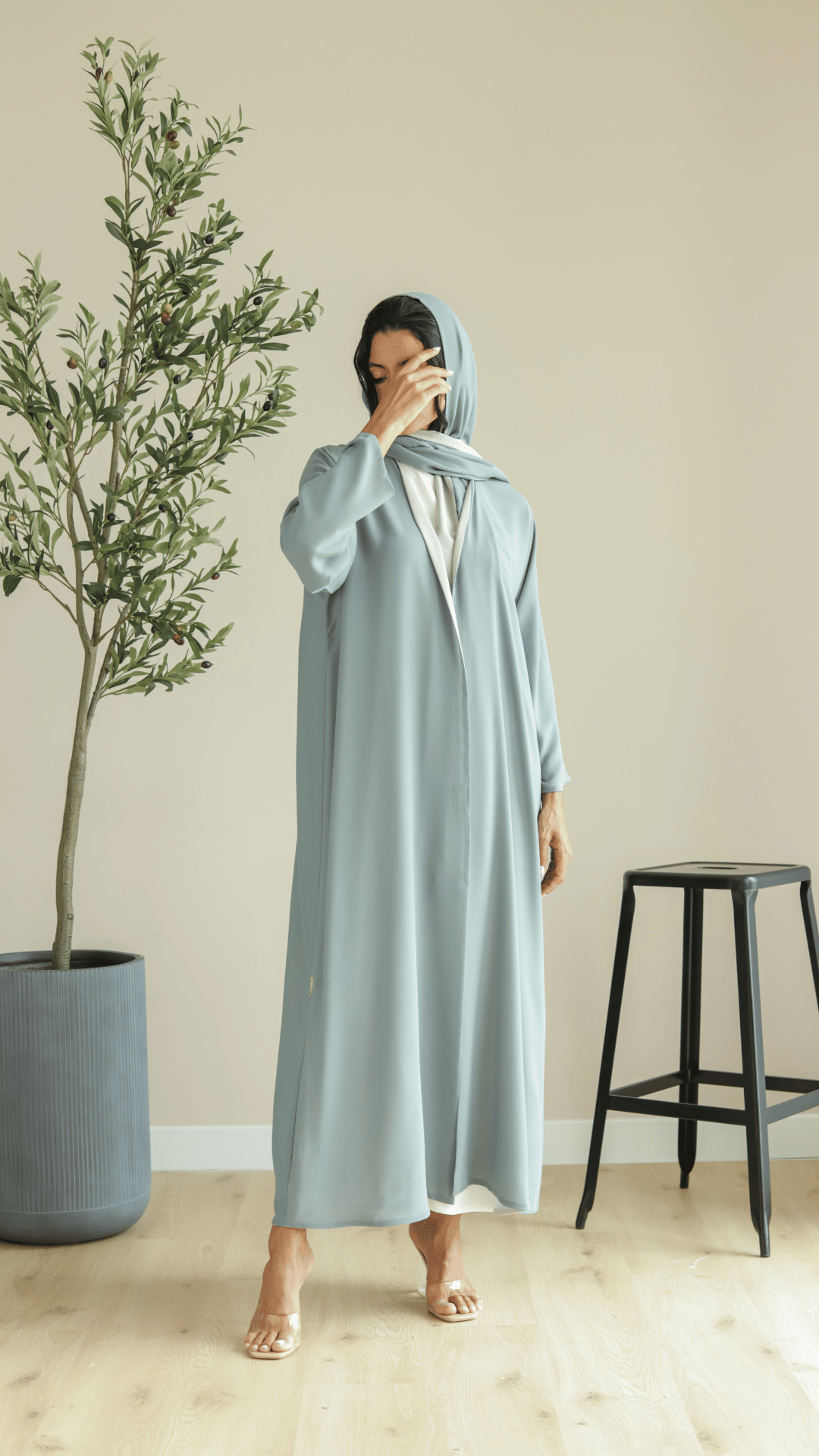 Basic Double Reversible (Pastel Blue Abaya) - BasicAbaya
