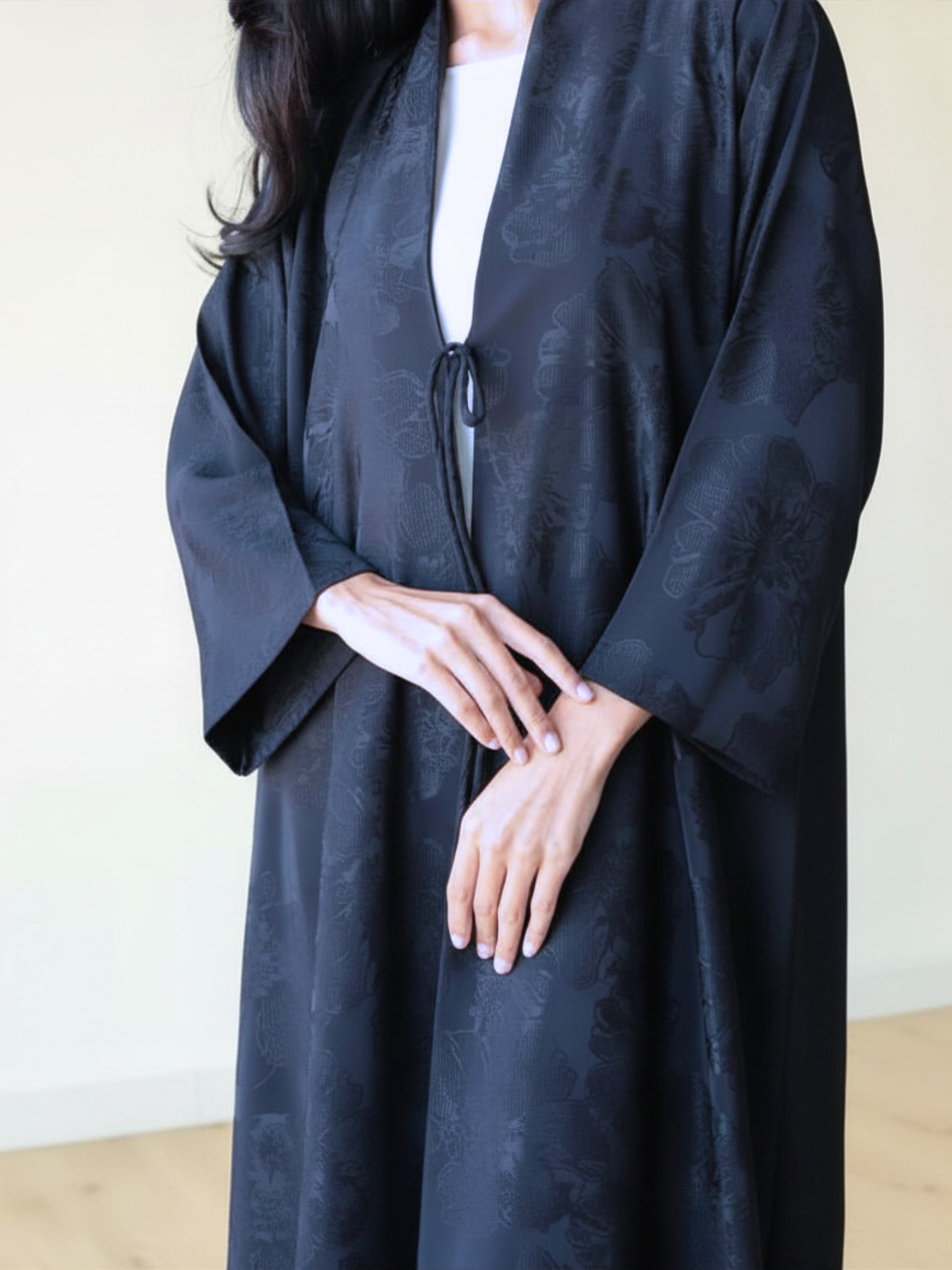Basic Knots ( Navy Blue Abaya) - BasicAbaya