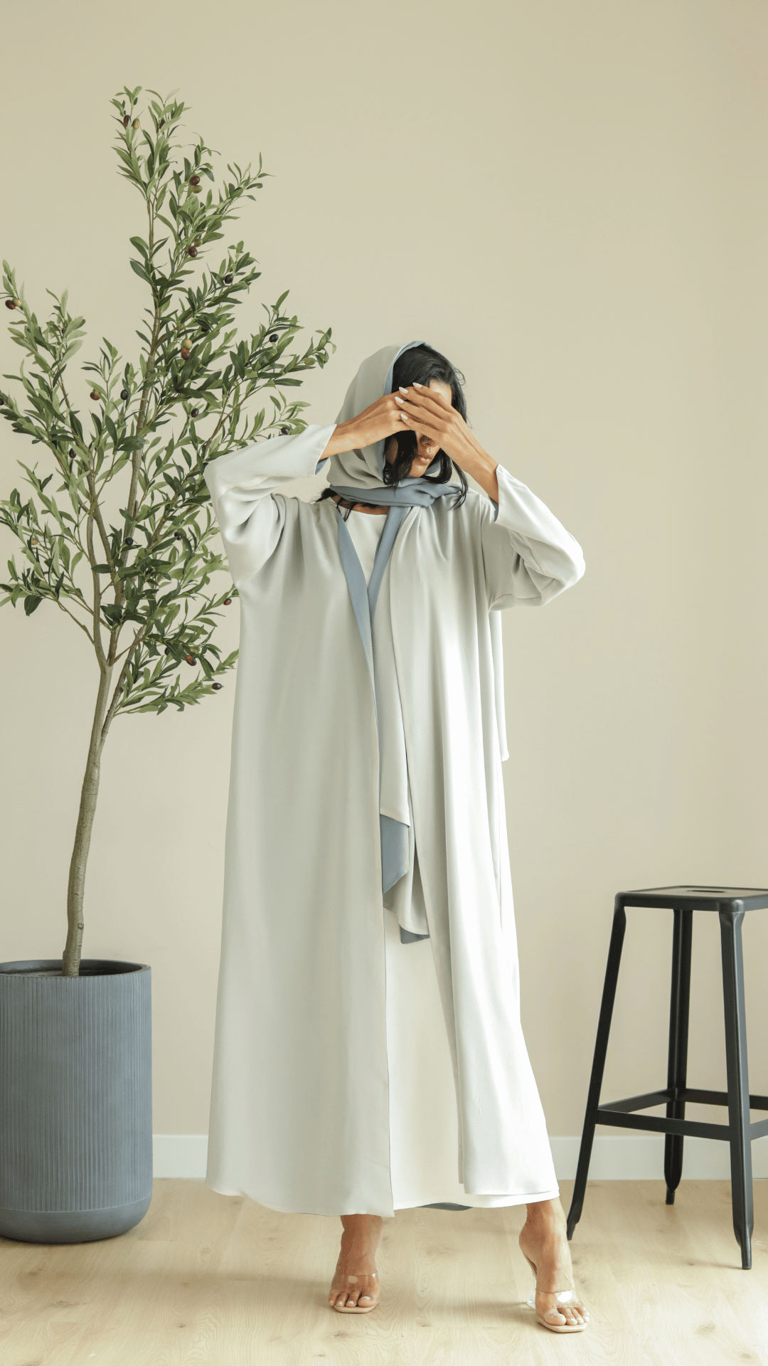 Basic Double Reversible (Pastel Blue Abaya) - BasicAbaya