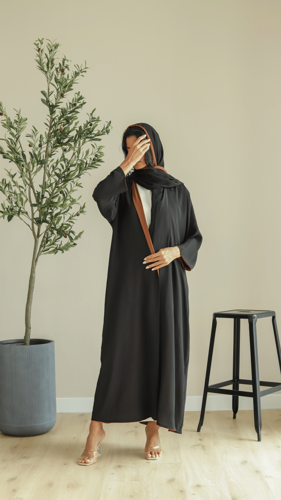 Basic Double Reversible (Black/Brown Abaya) - BasicAbaya