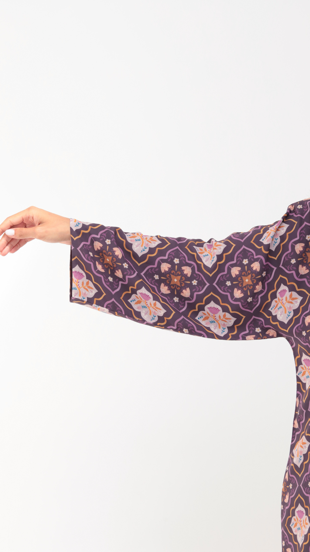 Basic Arabic Prints Reversible ( Purple Abaya)