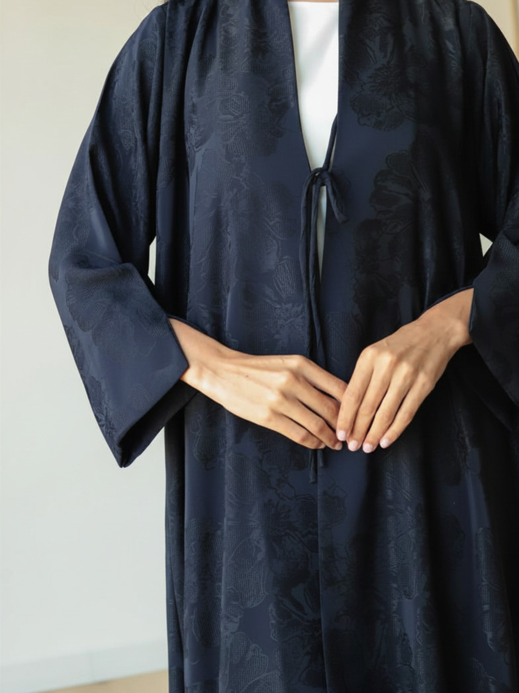 Basic Knots ( Navy Blue Abaya) - BasicAbaya