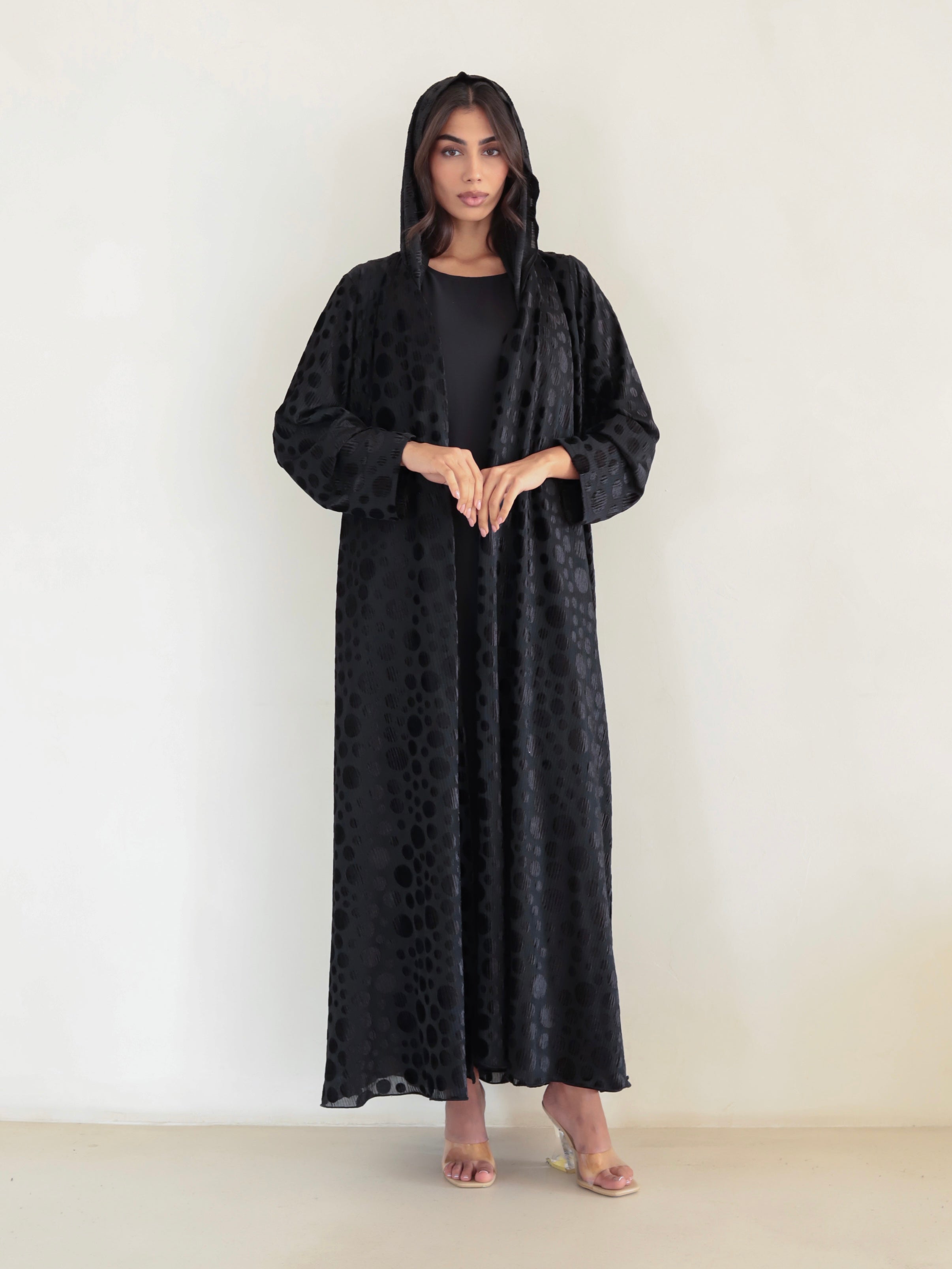 Basic Velvet Chiffon (Polka Black Abaya)