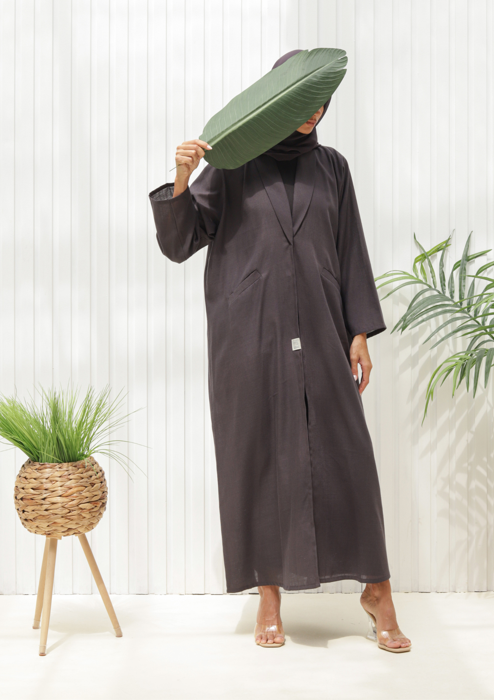 Basic Linen (Grey Abaya) - BasicAbaya