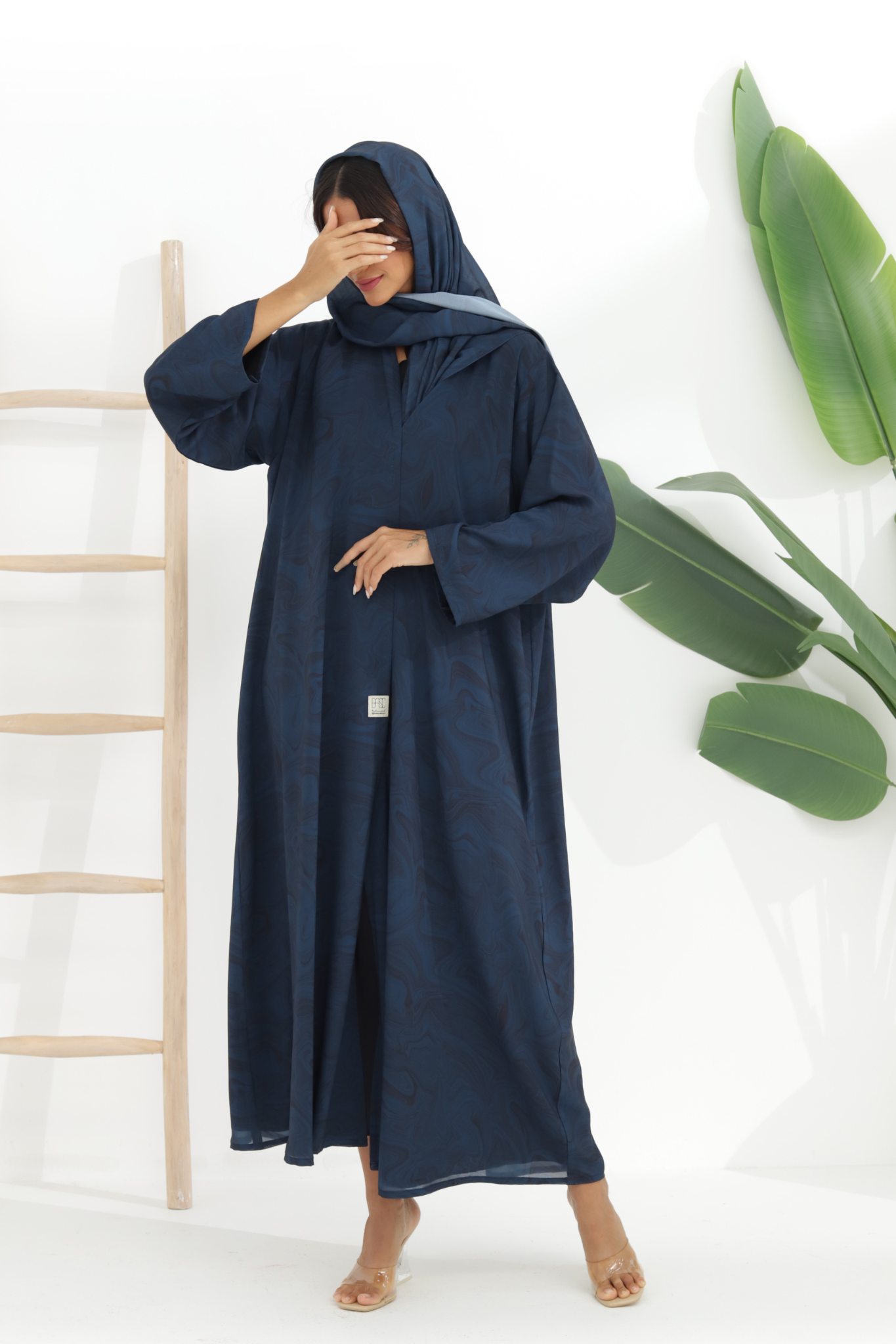 Basic Swirl New (Blue Abaya) - BasicAbaya