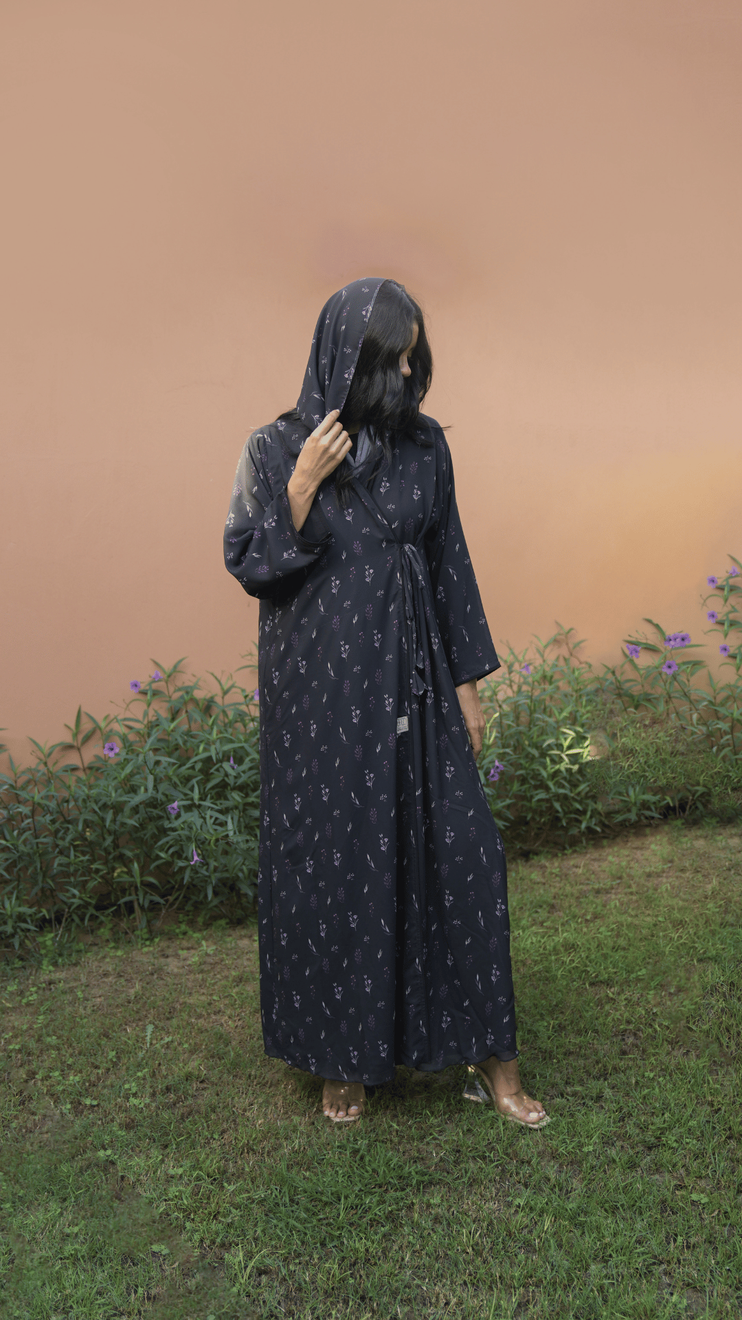 Basic Flowers (Purple Abaya) - BasicAbaya
