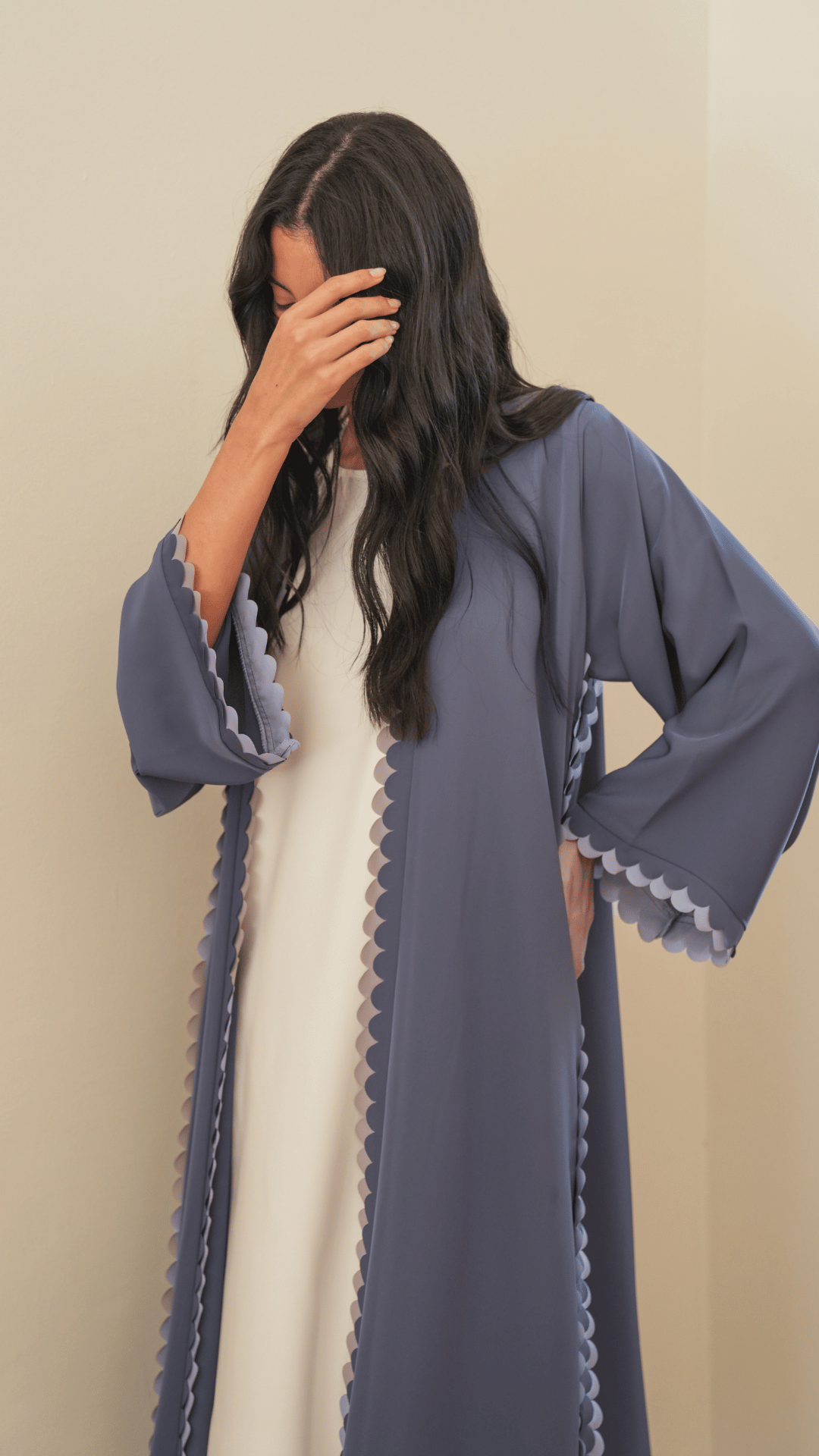 Basic Circles (Grey Abaya) - BasicAbaya