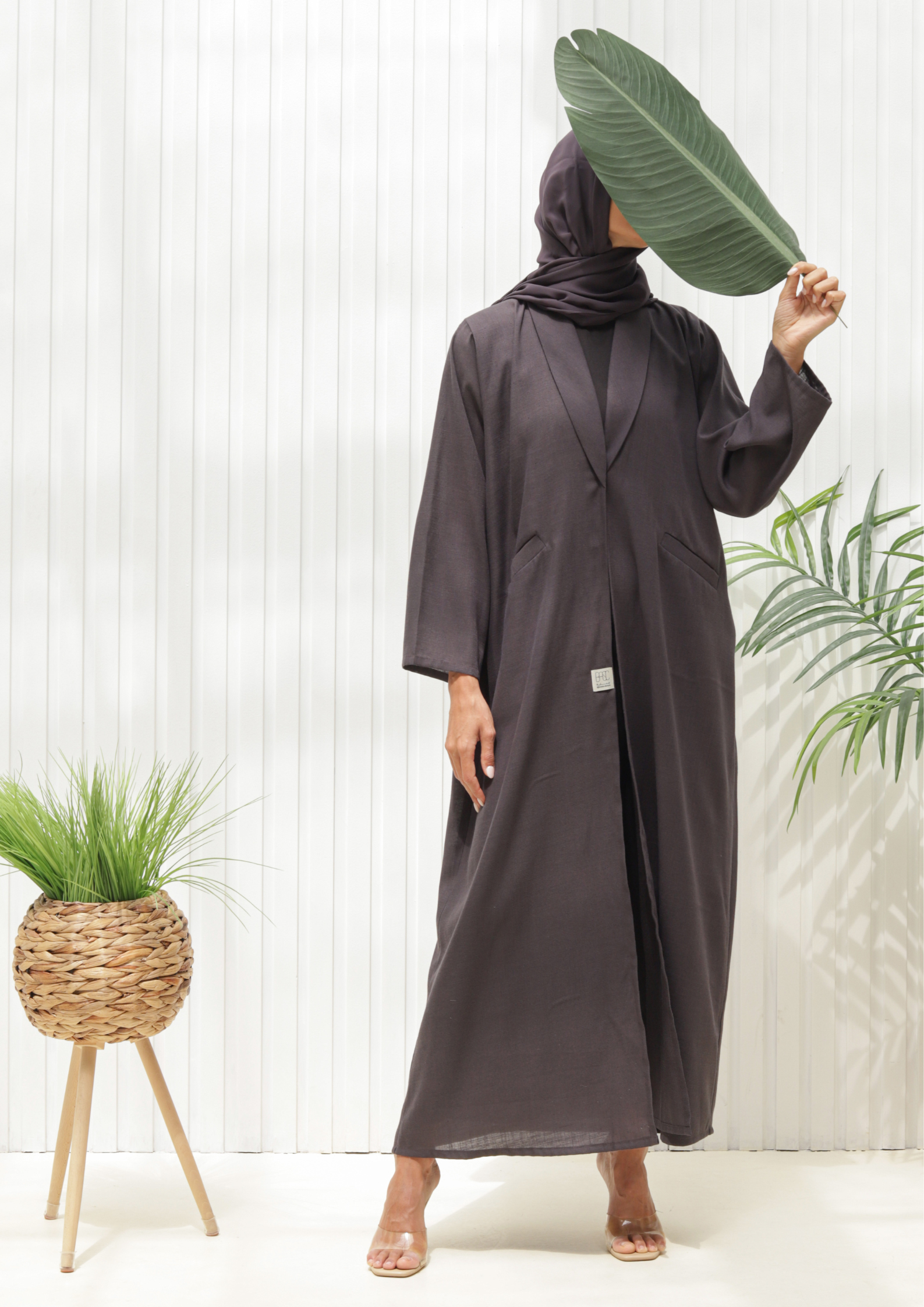 Basic Linen (Grey Abaya) - BasicAbaya