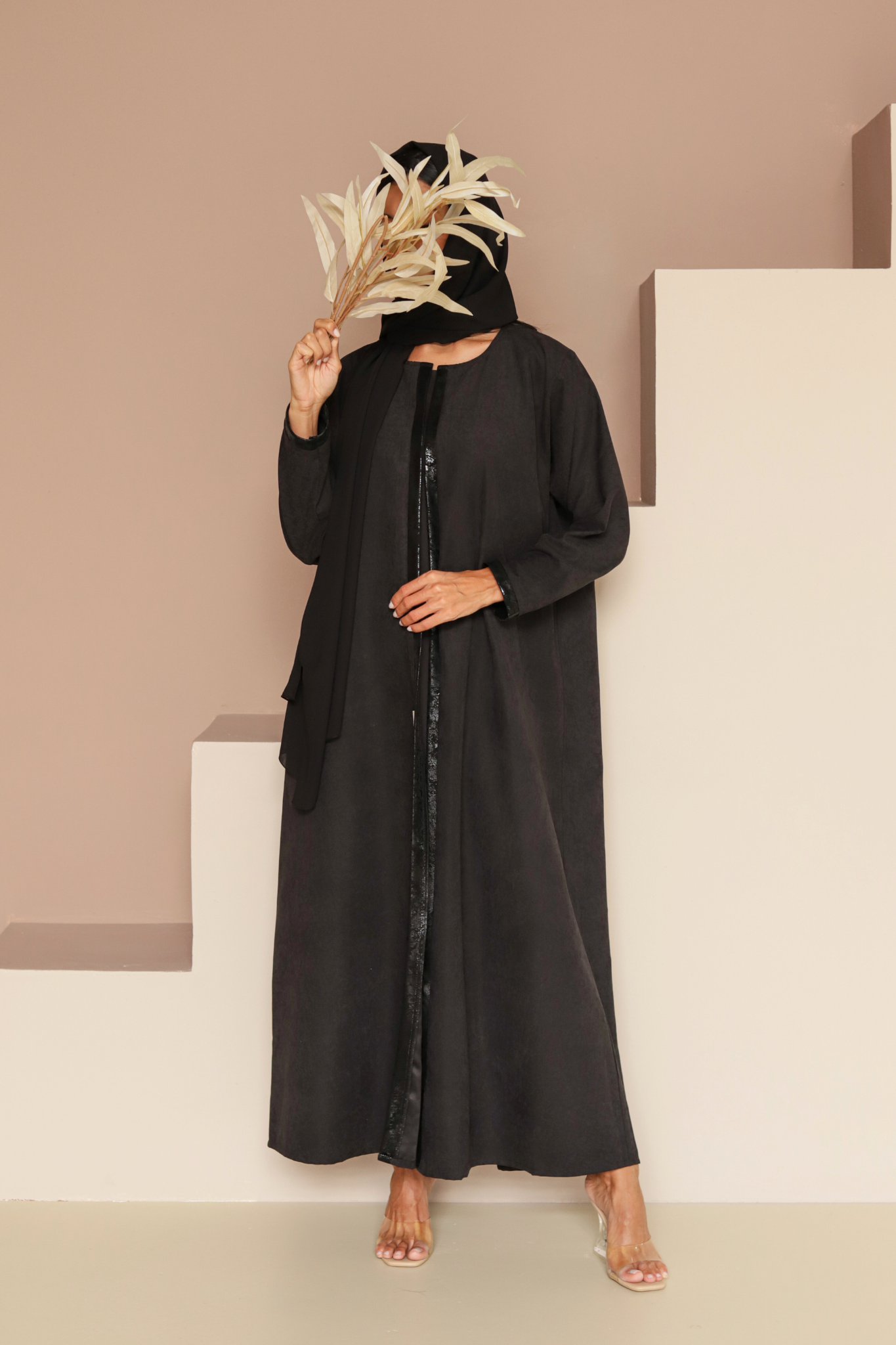 Basic Leather (Black Abaya) - BasicAbaya