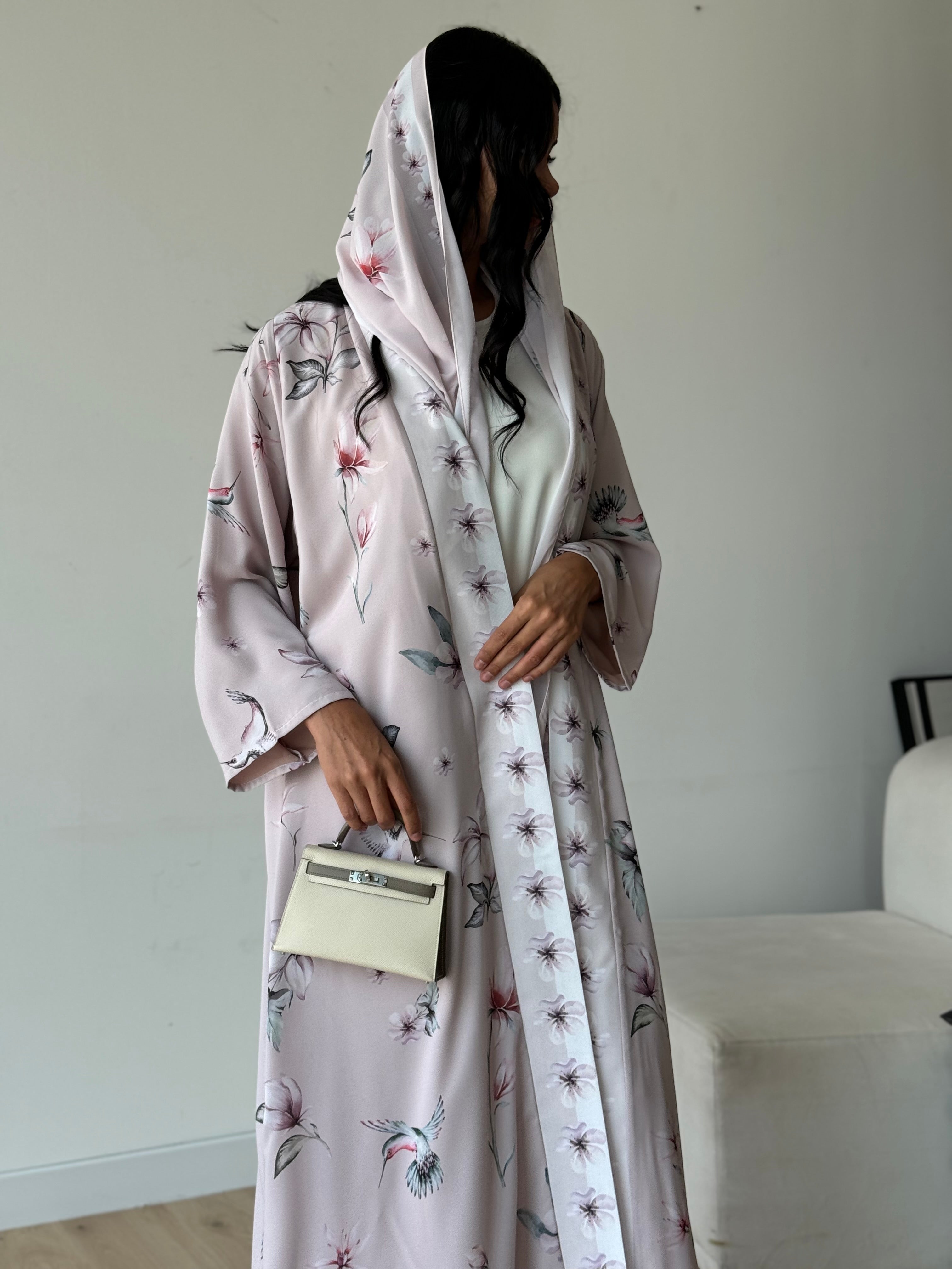 Basic Print Nature (Light Pink Abaya)