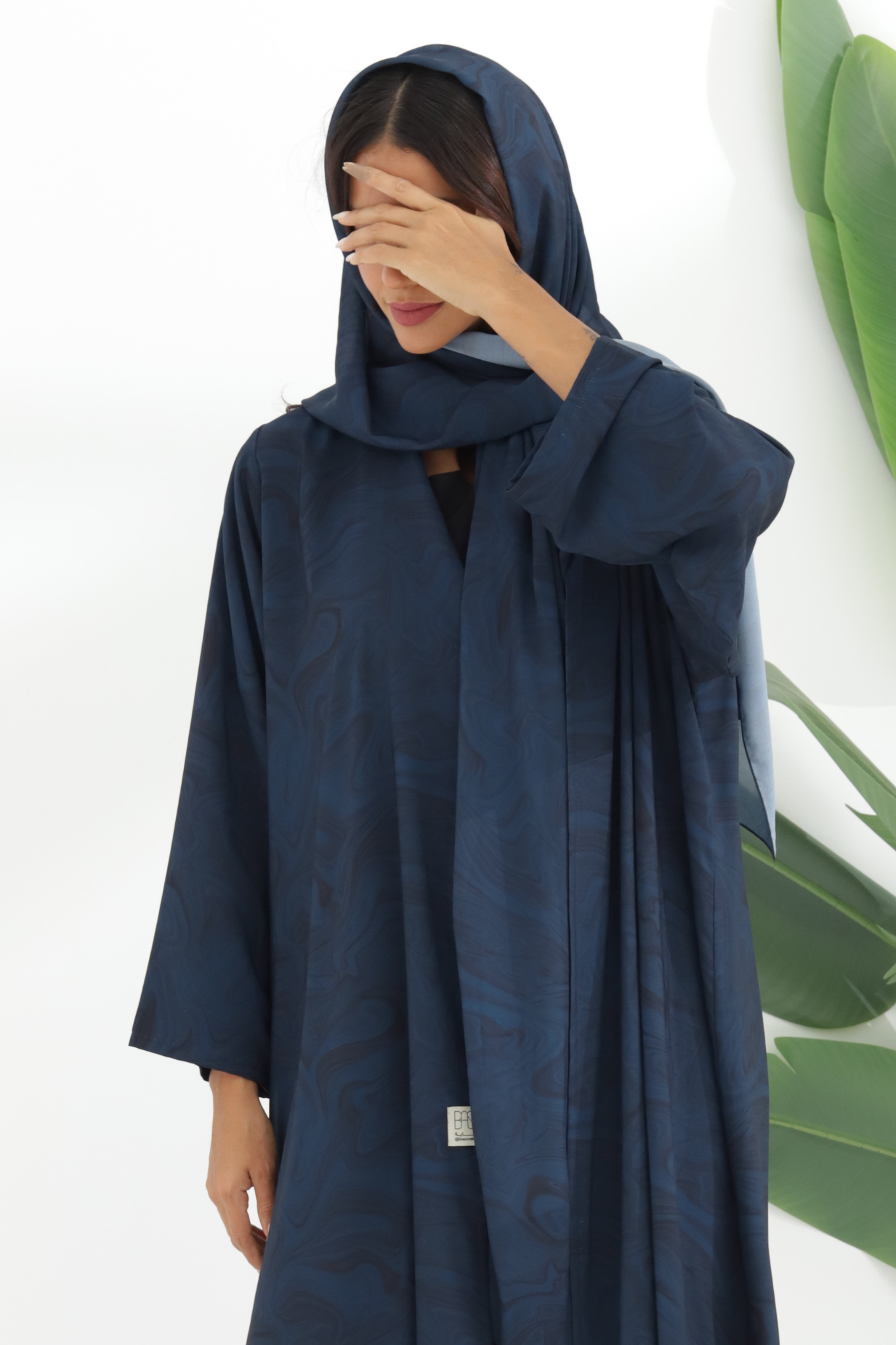Basic Swirl New (Blue Abaya) - BasicAbaya