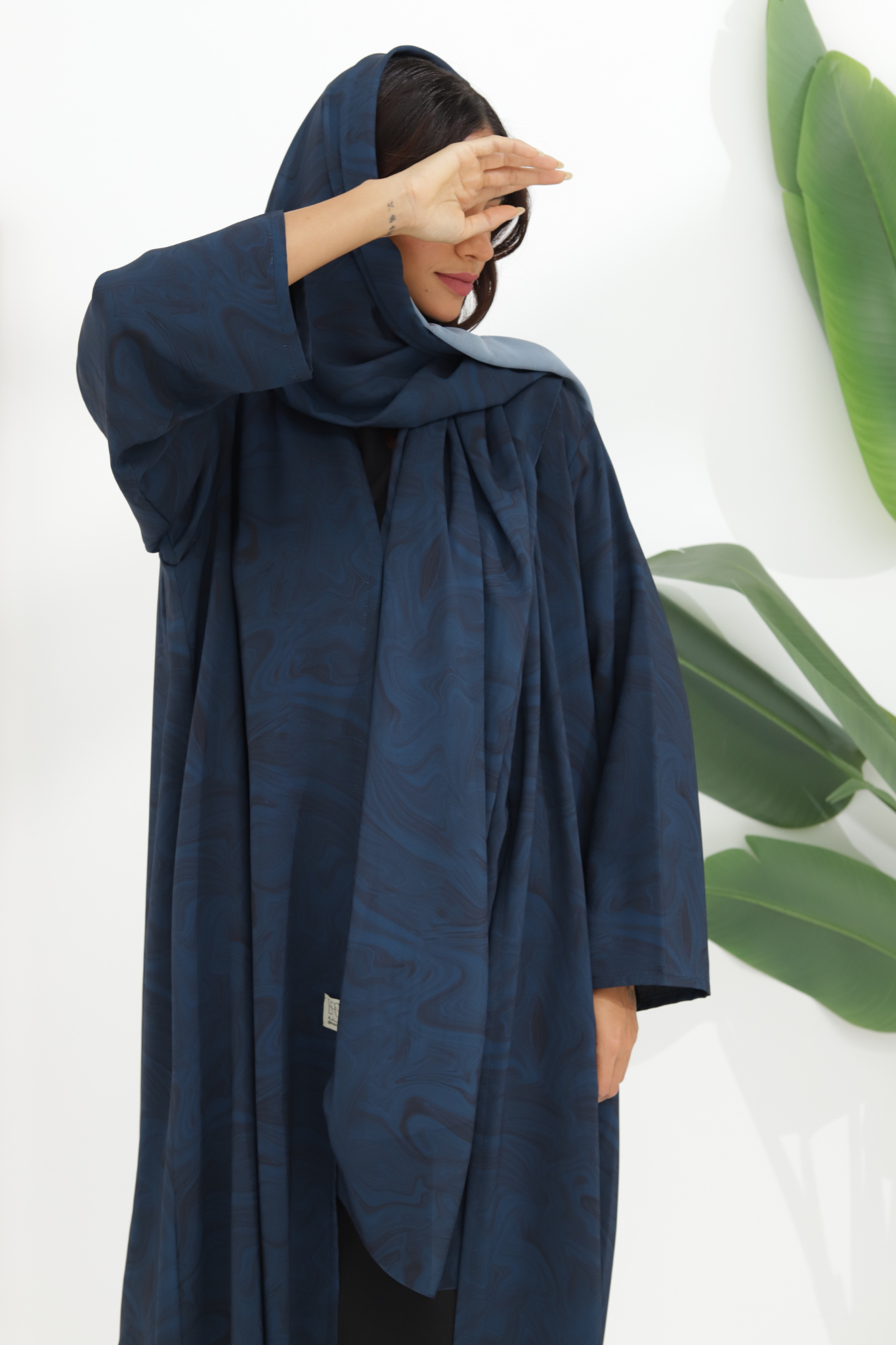 Basic Swirl New (Blue Abaya) - BasicAbaya