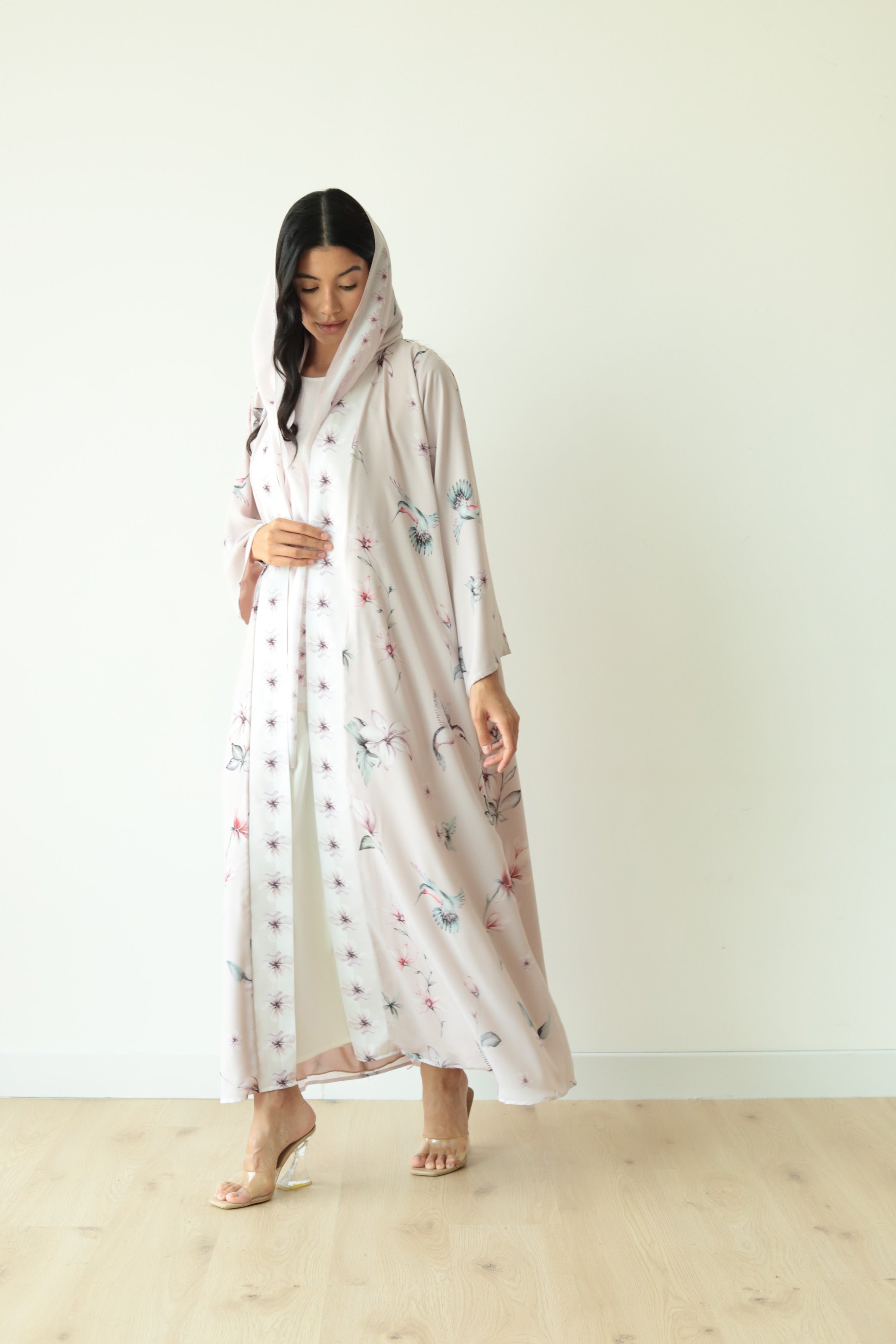 Basic Print Nature (Light Pink Abaya)