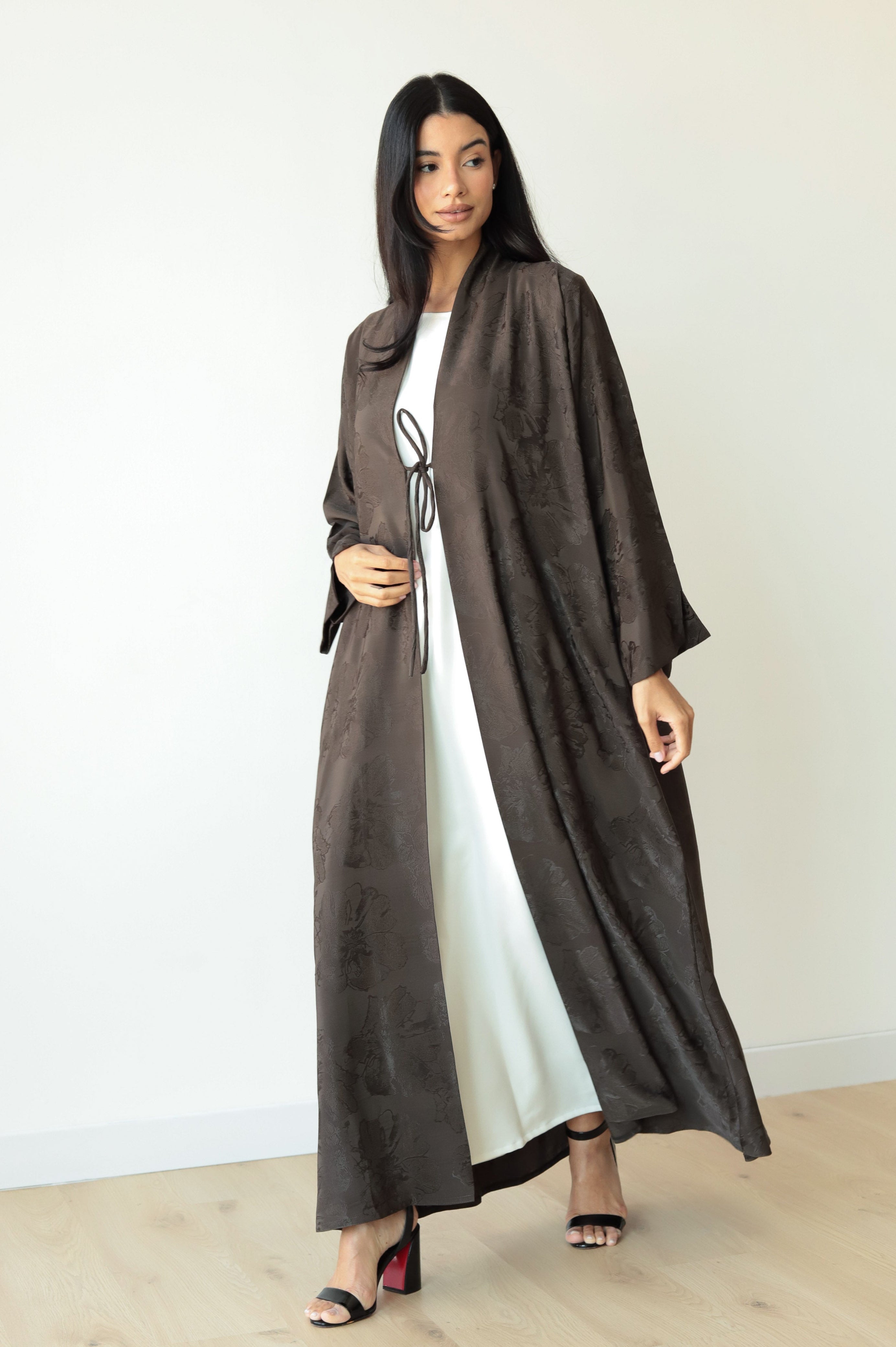 Basic Knots ( Dark Olive Abaya) - BasicAbaya