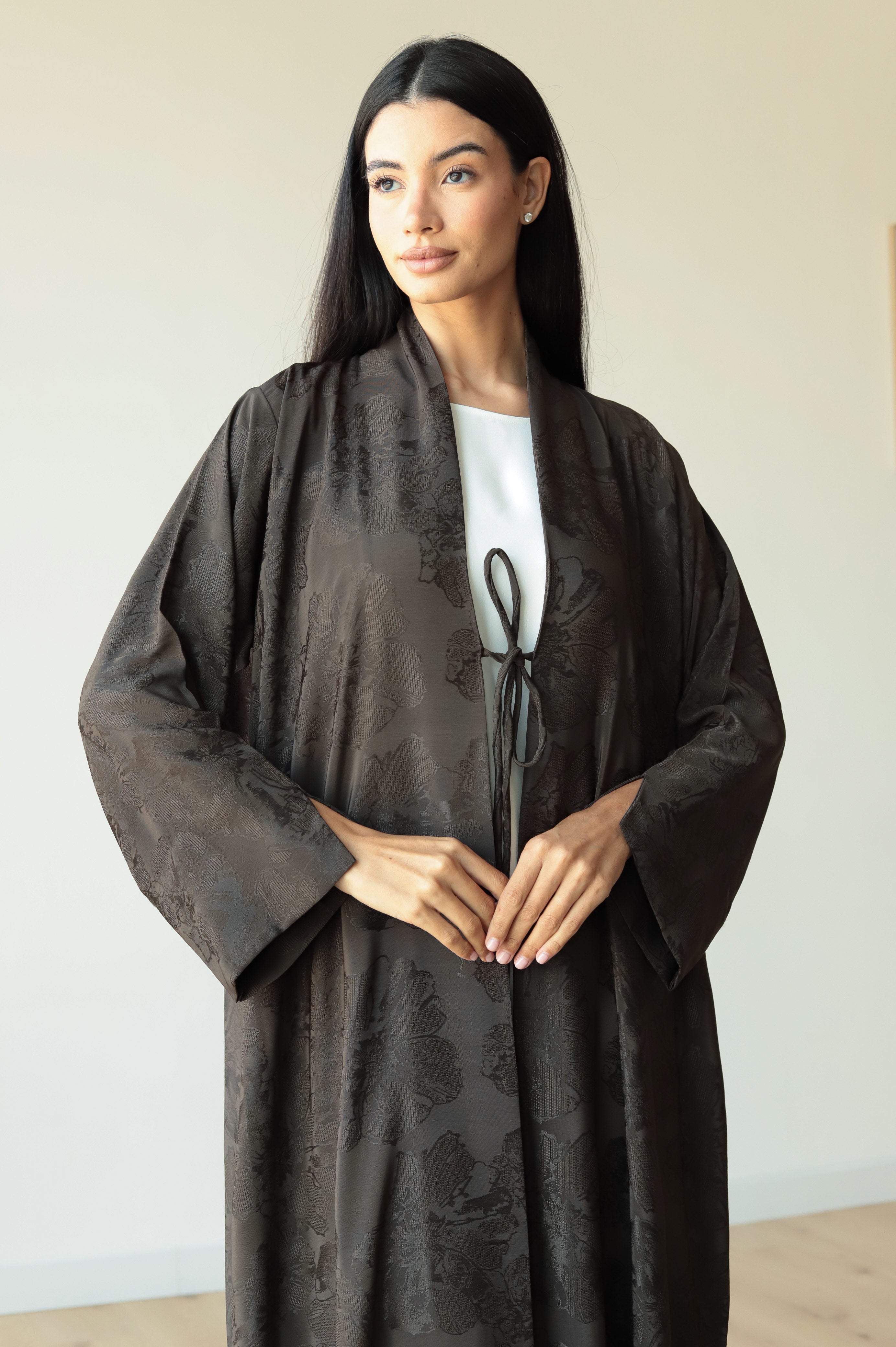Basic Knots ( Dark Olive Abaya) - BasicAbaya