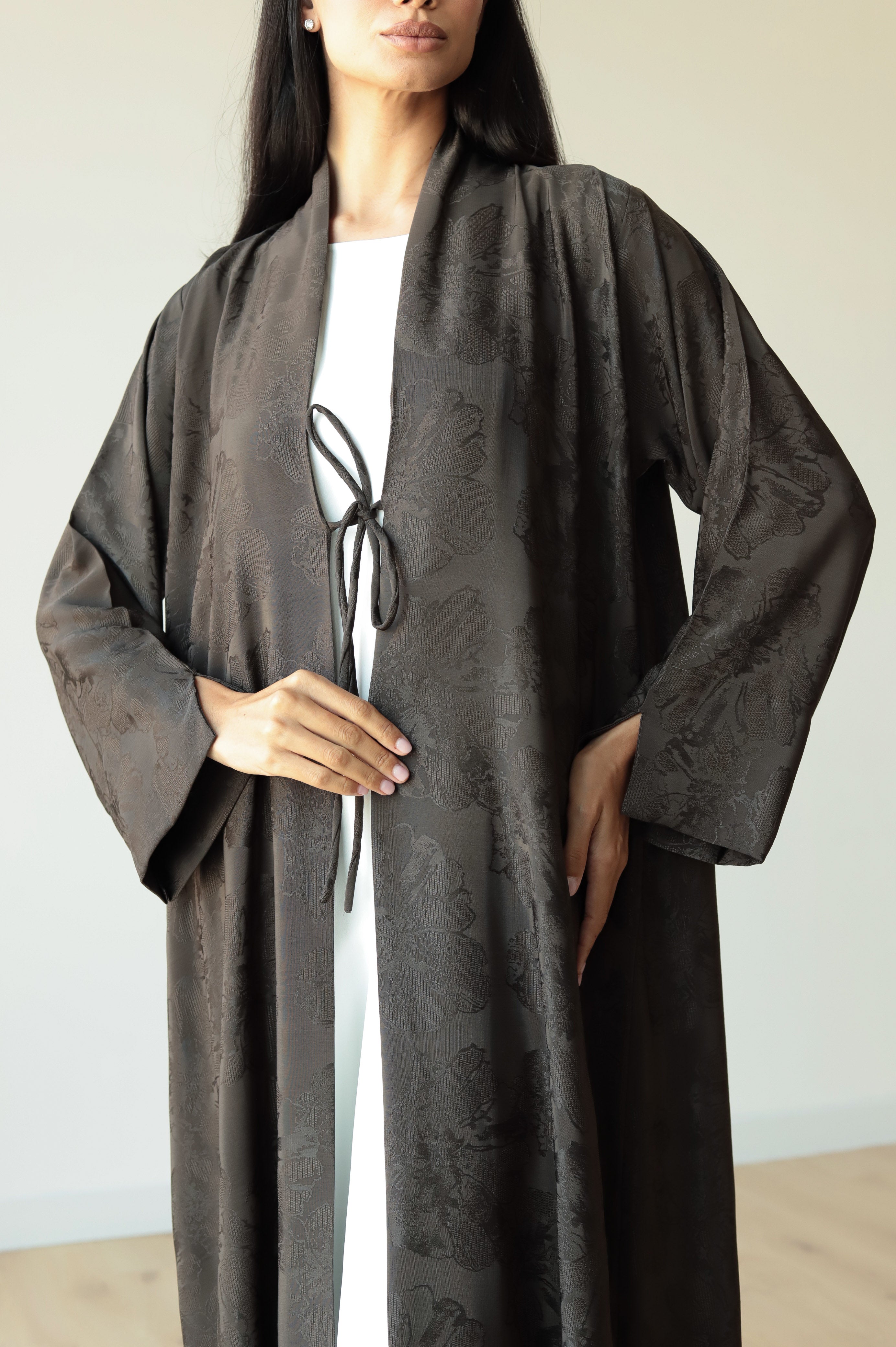 Basic Knots ( Dark Olive Abaya) - BasicAbaya