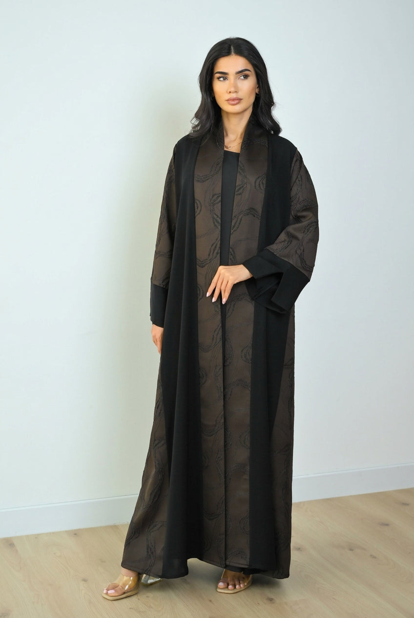 Basic Nada Panel (Black & Brown Abaya) - BasicAbaya