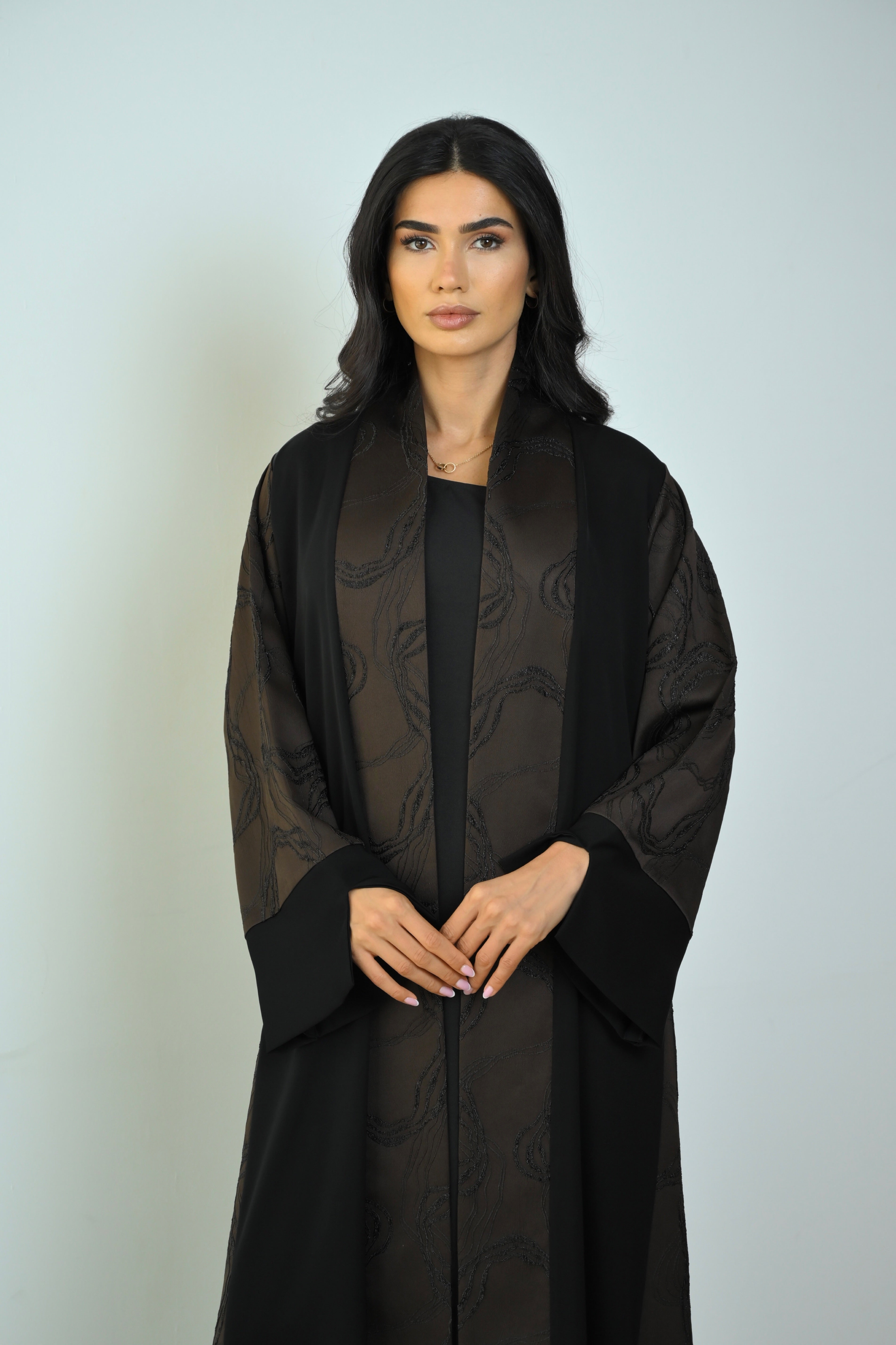 Basic Nada Panel (Black & Brown Abaya) - BasicAbaya
