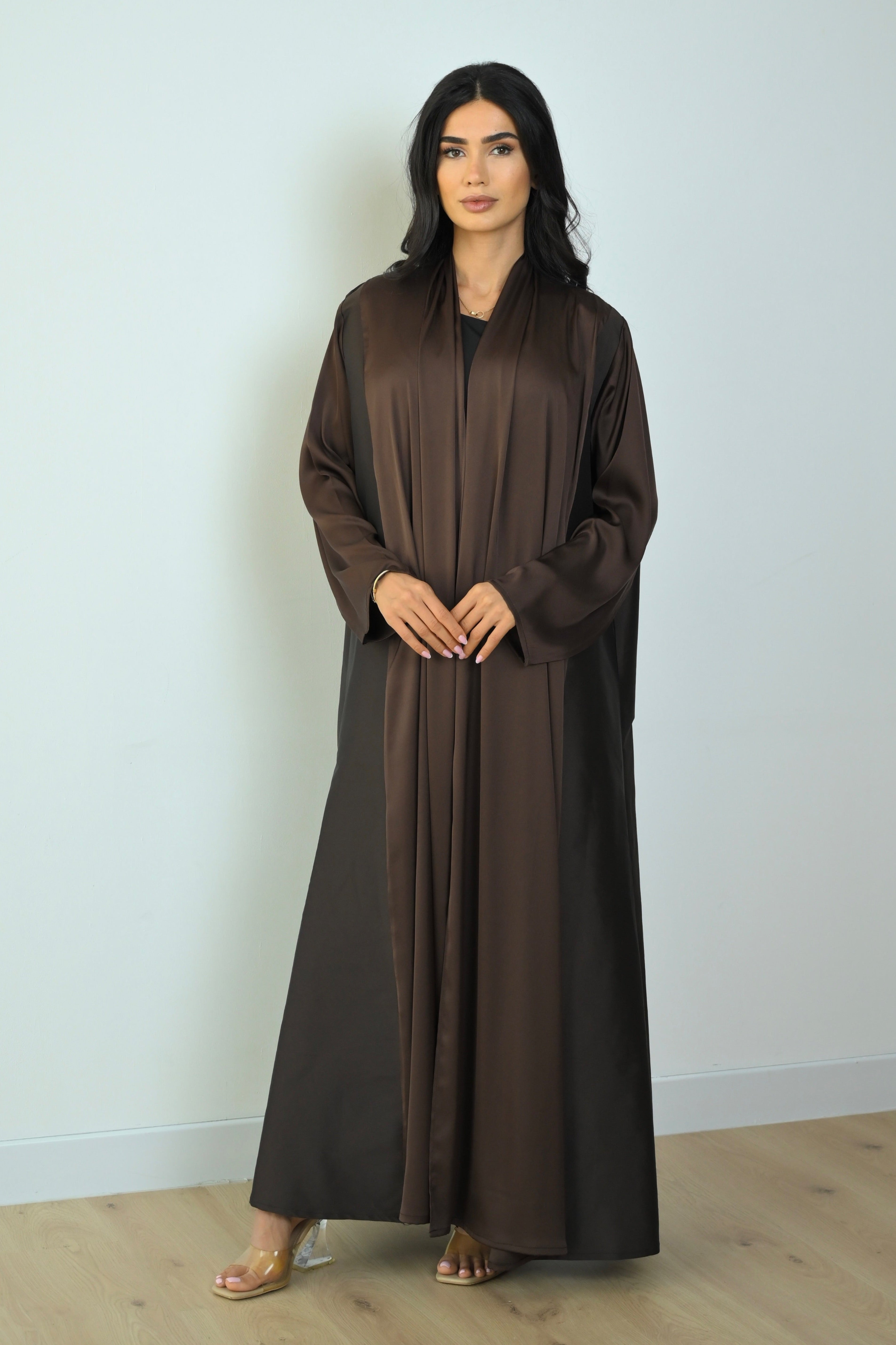 Basic Tafetta (Brown Abaya) - BasicAbaya