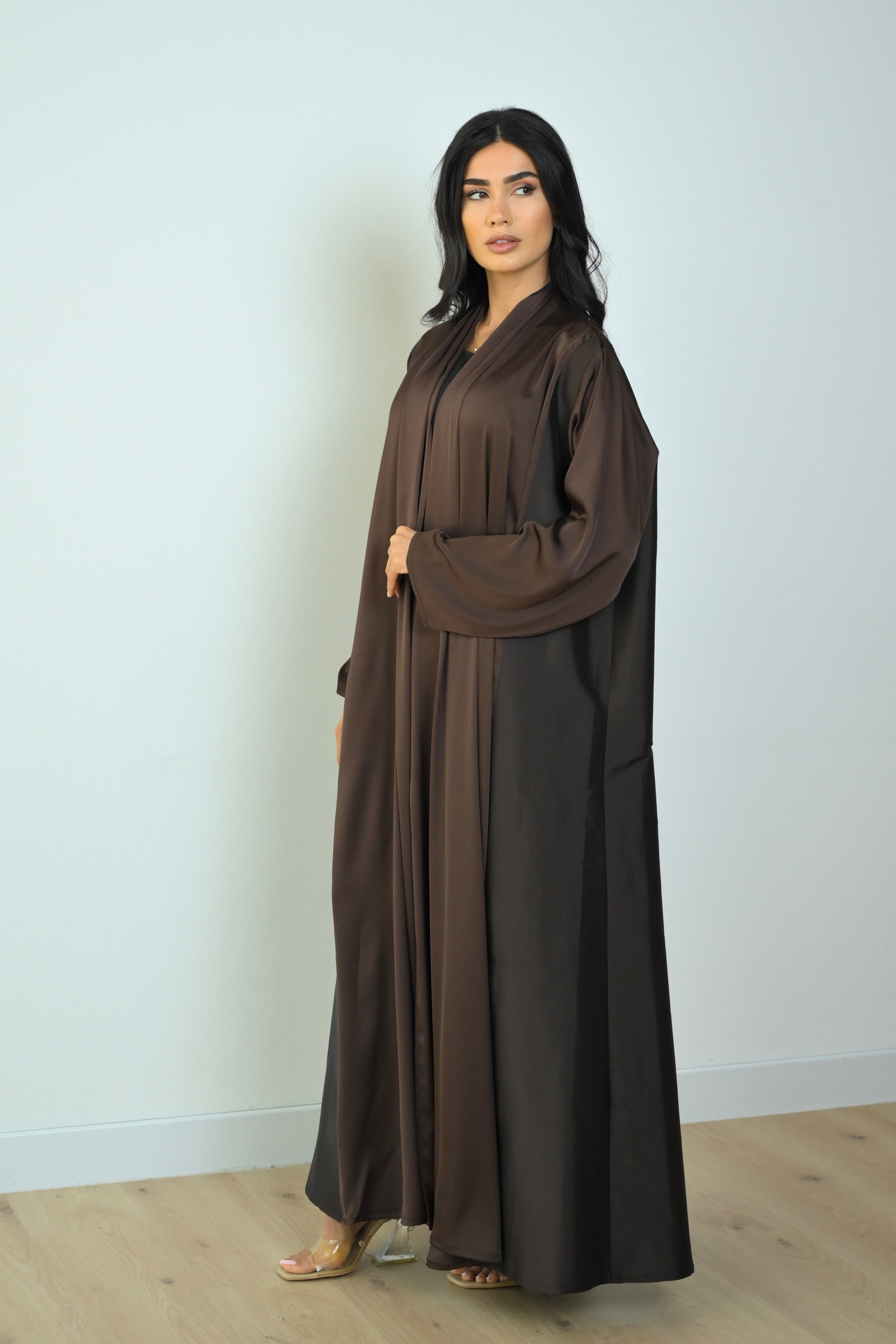 Basic Tafetta (Brown Abaya) - BasicAbaya