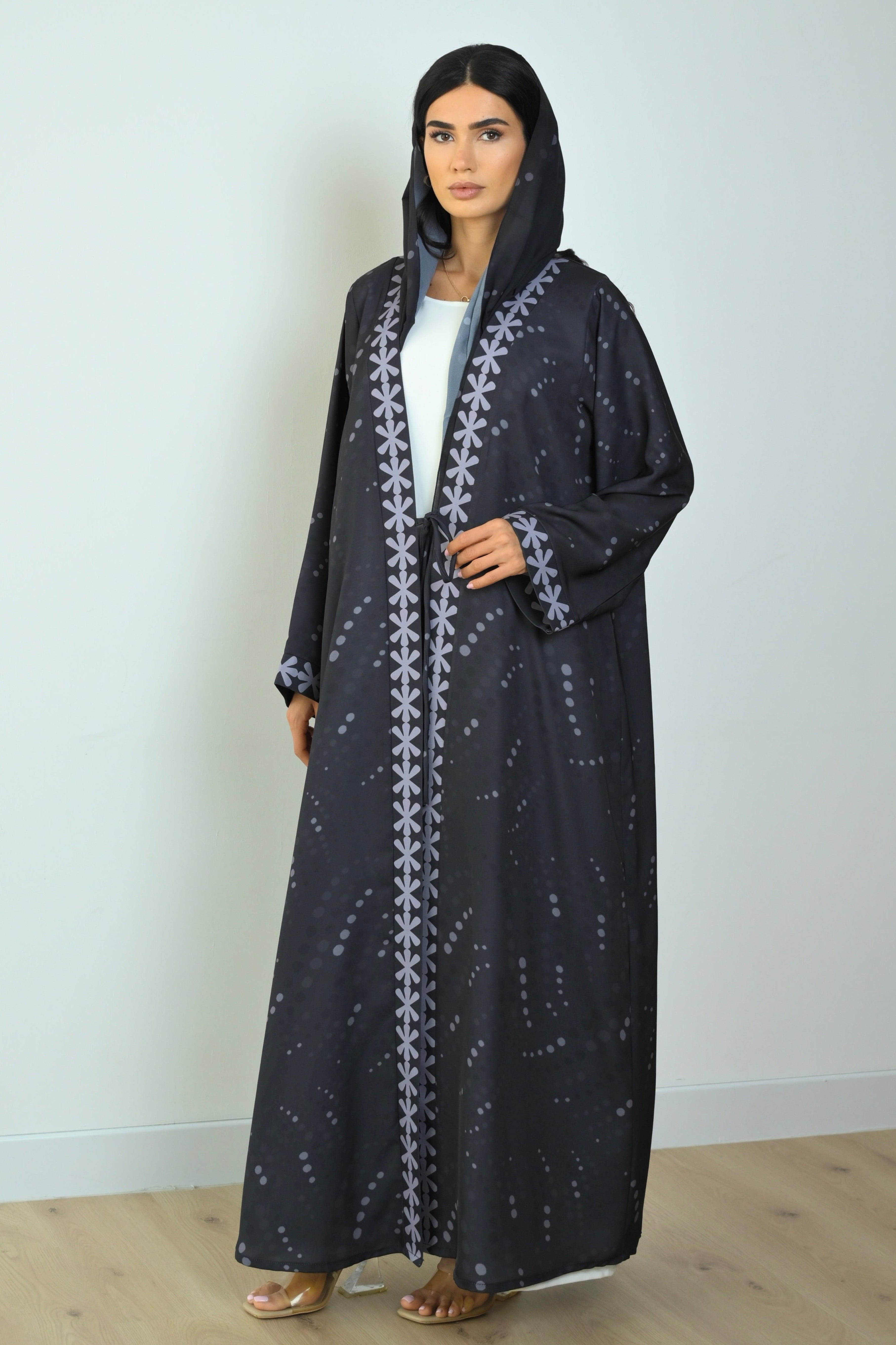 Basic Printed Polka (Black Abaya)