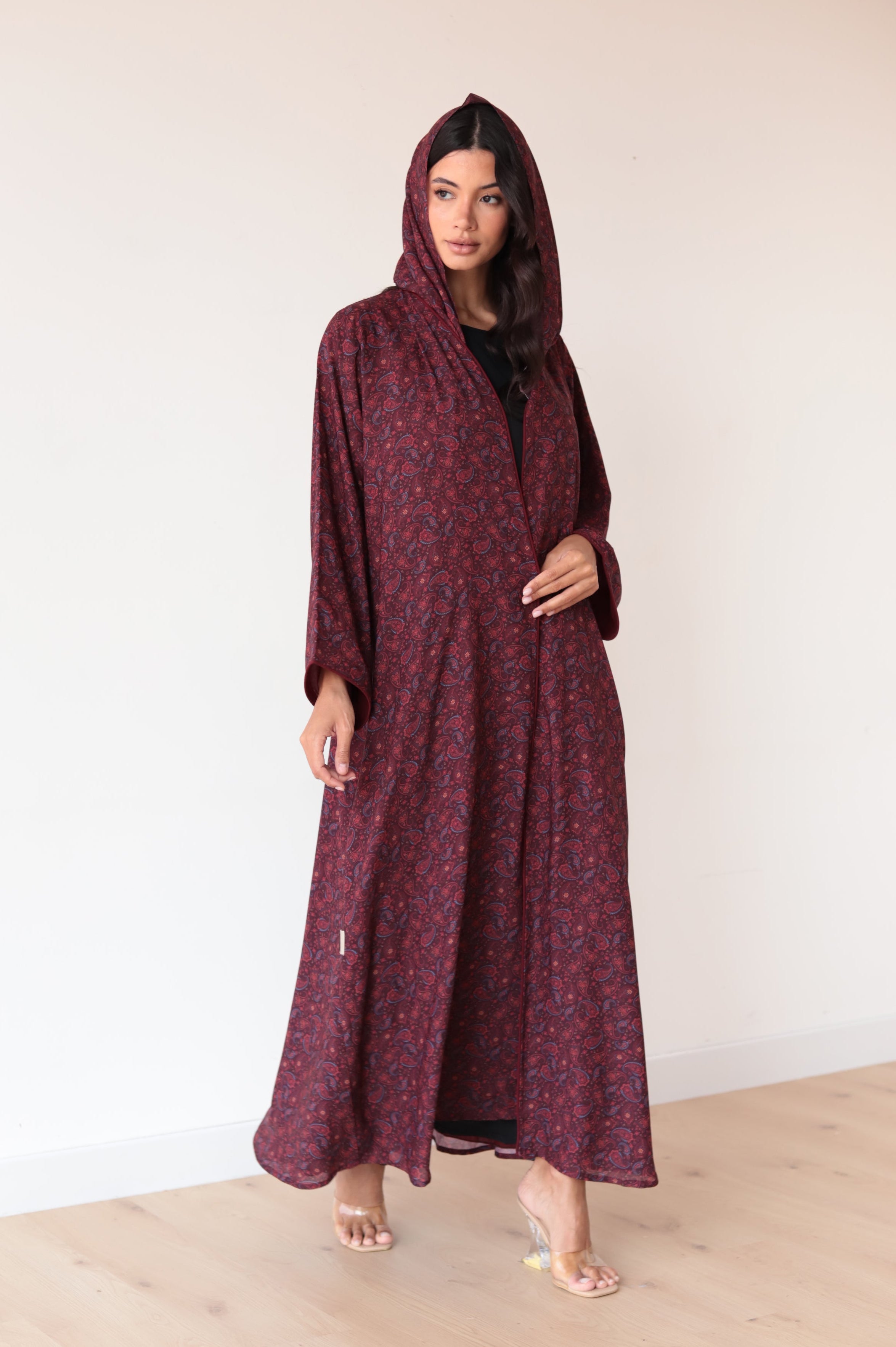 Basic Printed Paisley (Maroon Abaya)