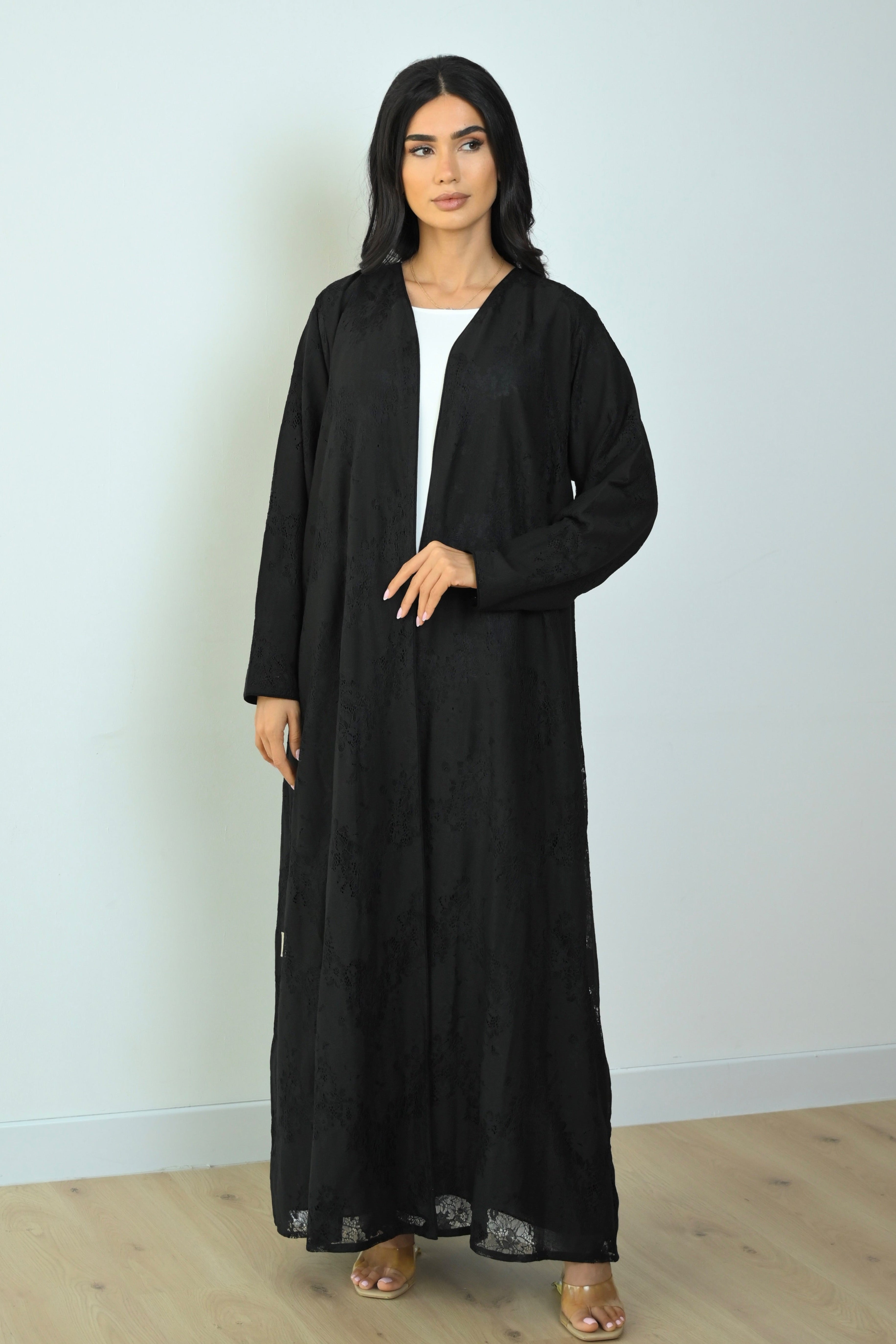 Basic Linen Dantel (Black Abaya)