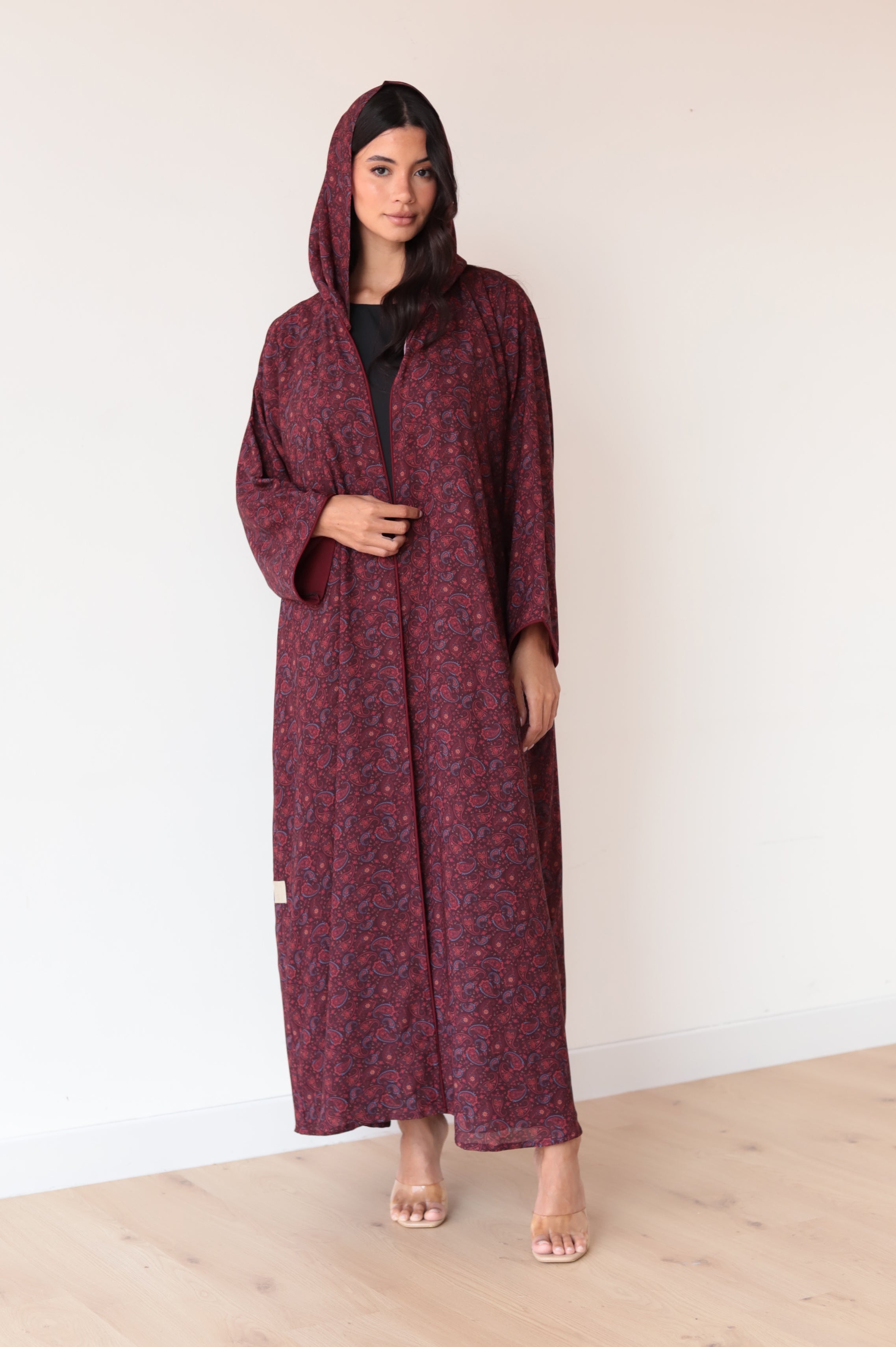 Basic Printed Paisley (Maroon Abaya)