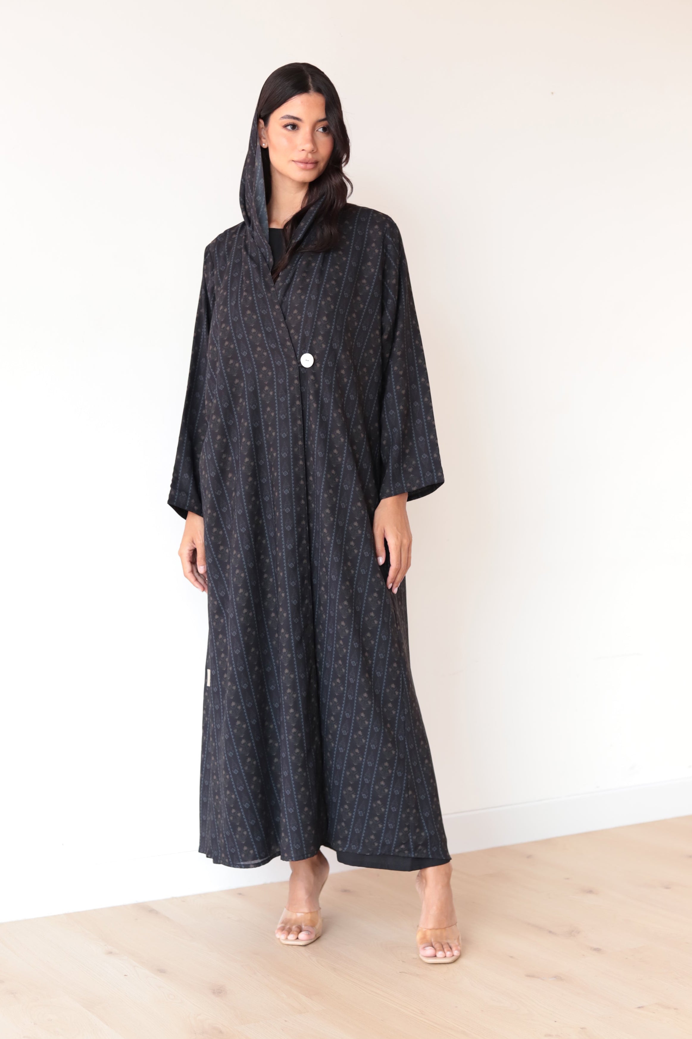 Basic Printed Button (Black Abaya)