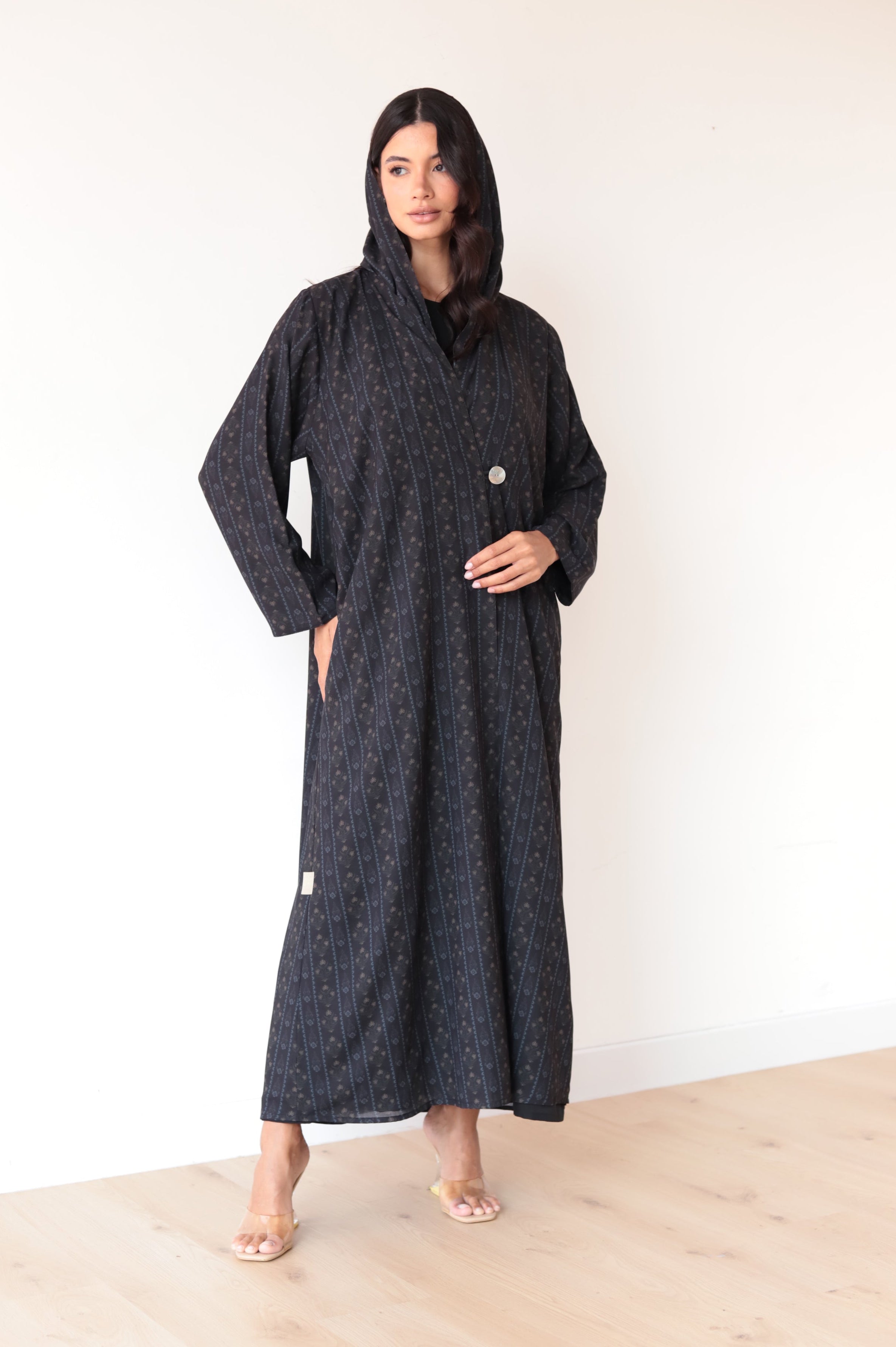 Basic Printed Button (Black Abaya)