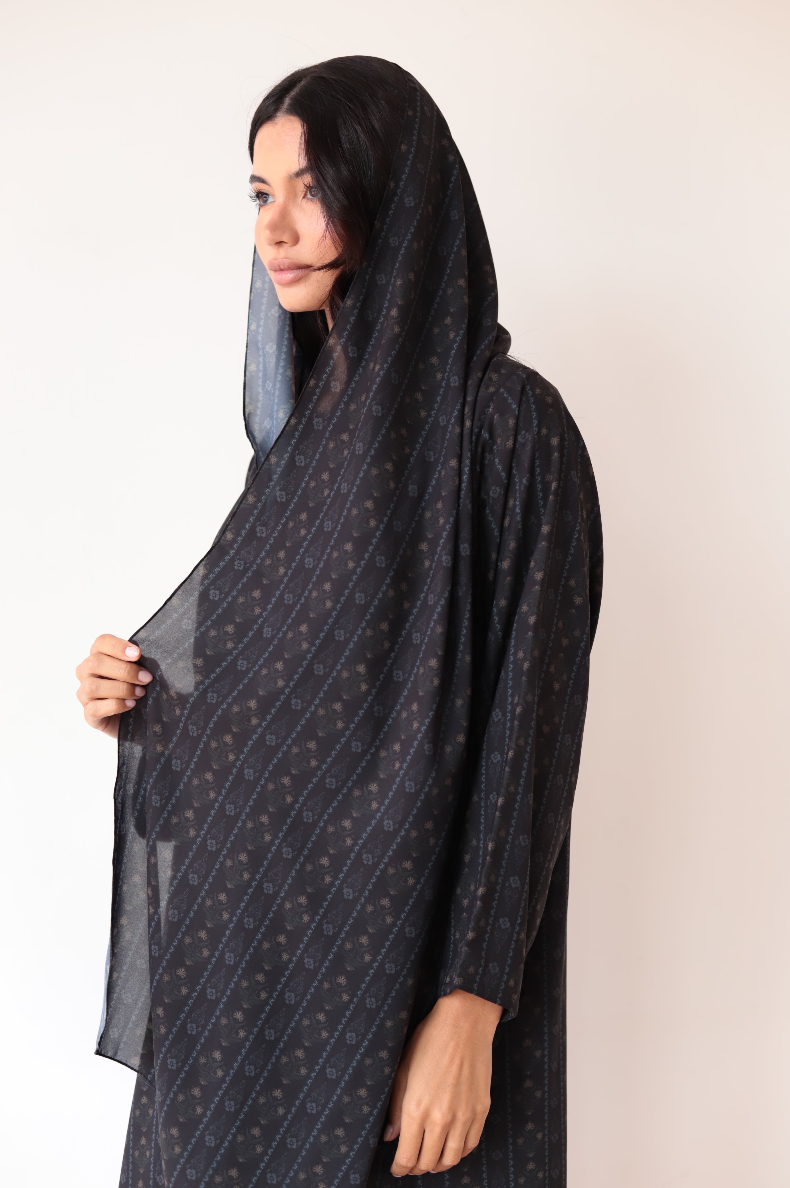 Basic Printed Button (Black Abaya)