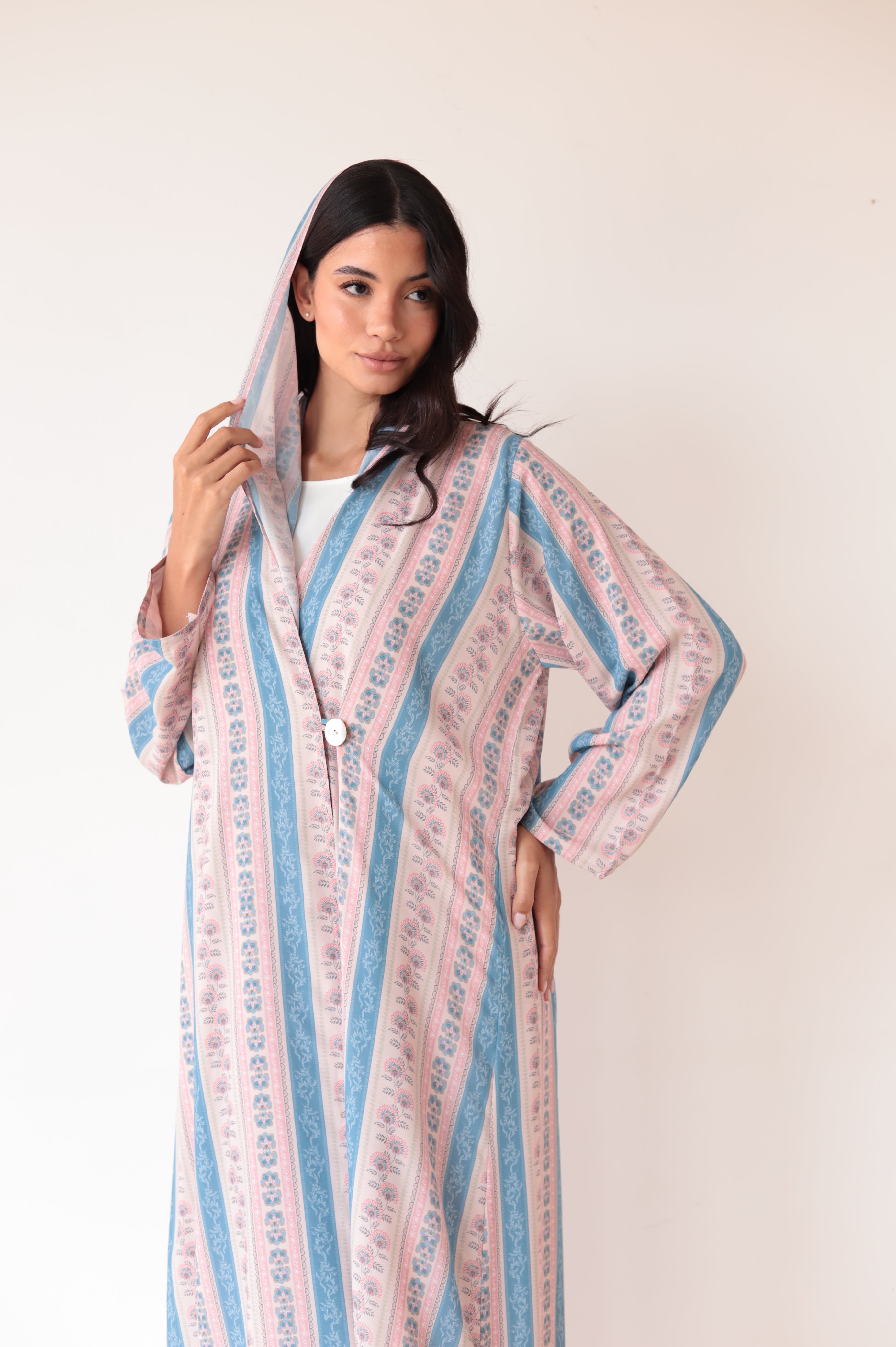 Basic Printed Button (Beige Abaya)