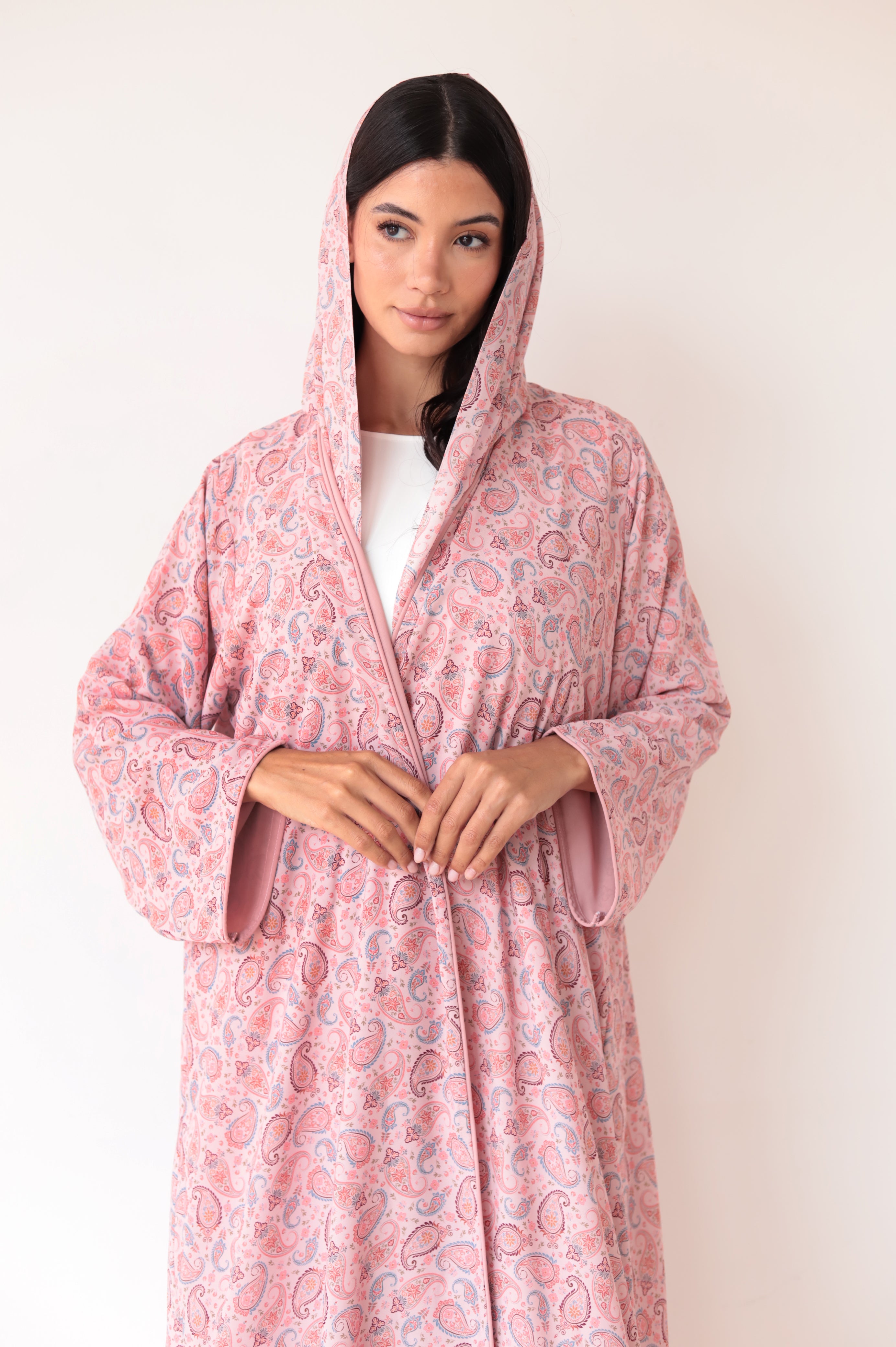 Basic Printed Paisley (Pink Abaya)