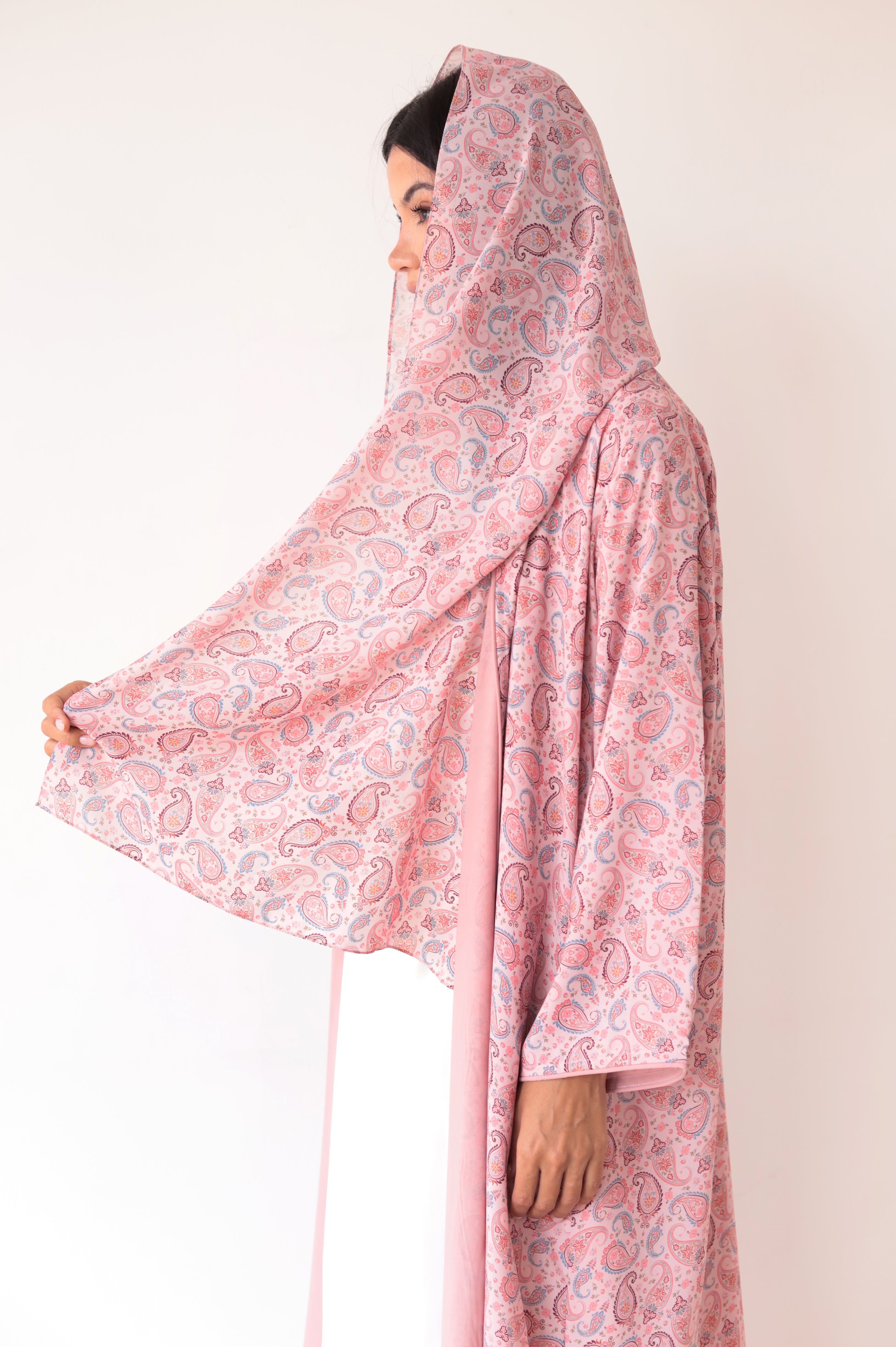 Basic Printed Paisley (Pink Abaya)