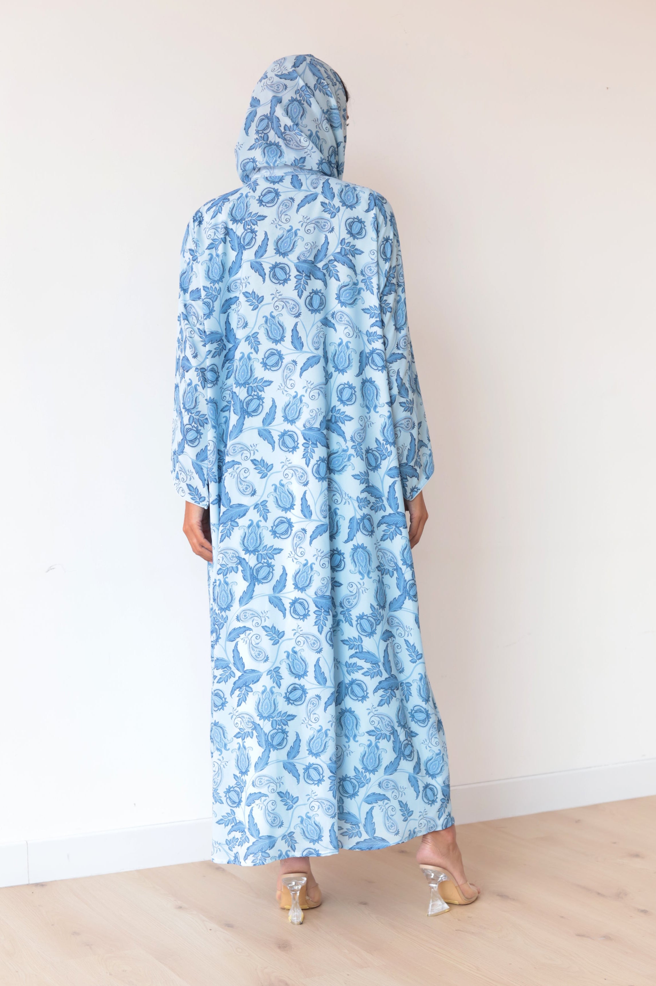 Basic Printed Paisley (Sky blue Abaya)