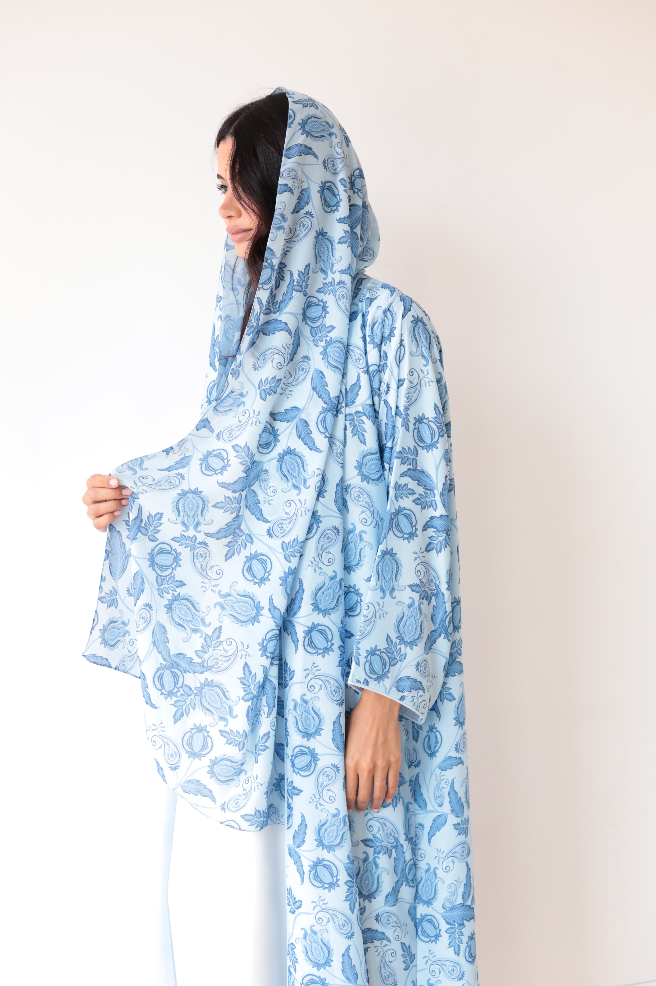 Basic Printed Paisley (Sky blue Abaya)