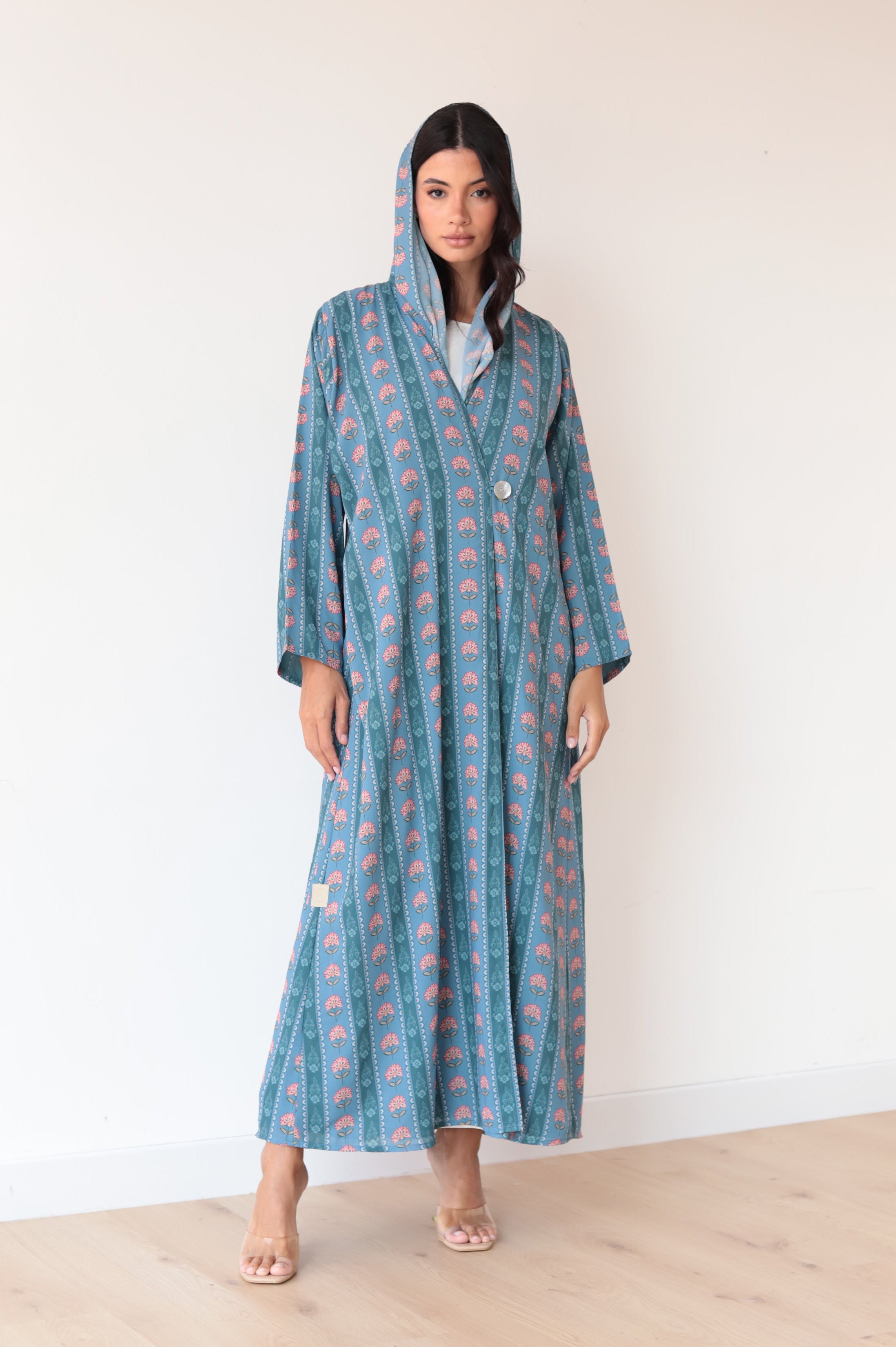 Basic Printed Button (Teal Blue Abaya)