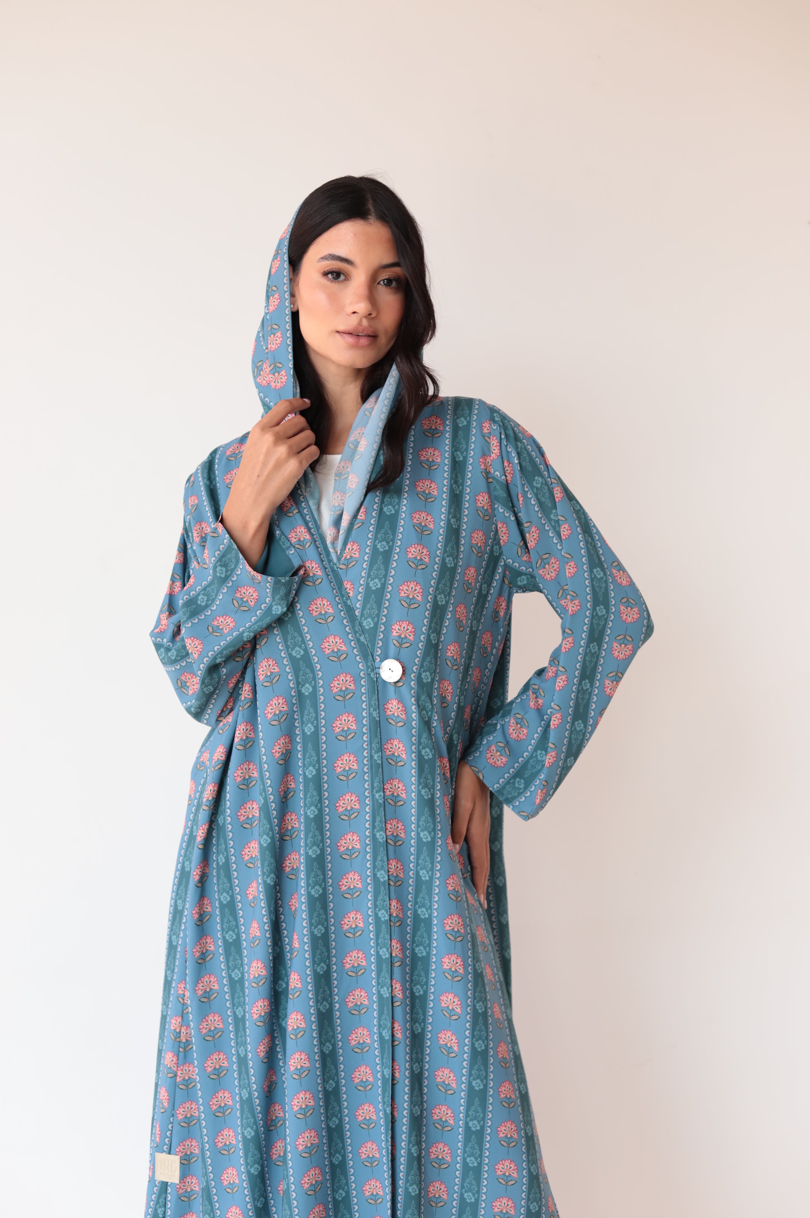 Basic Printed Button (Teal Blue Abaya)